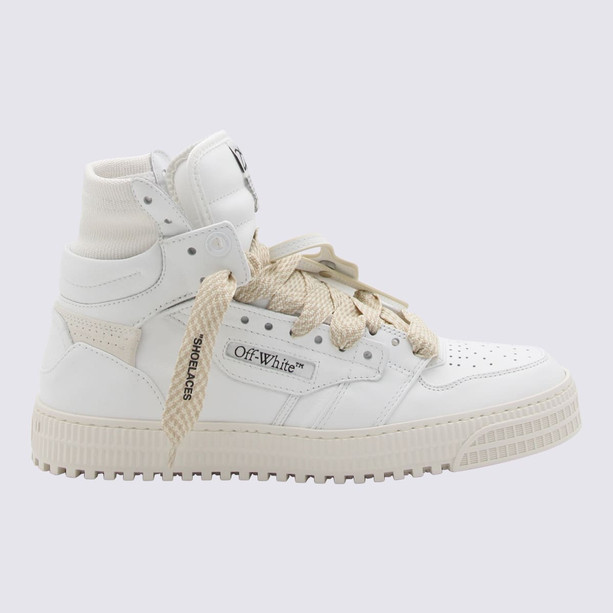 Off-white White And Beige Leather 3.0 Sneakers In White/white