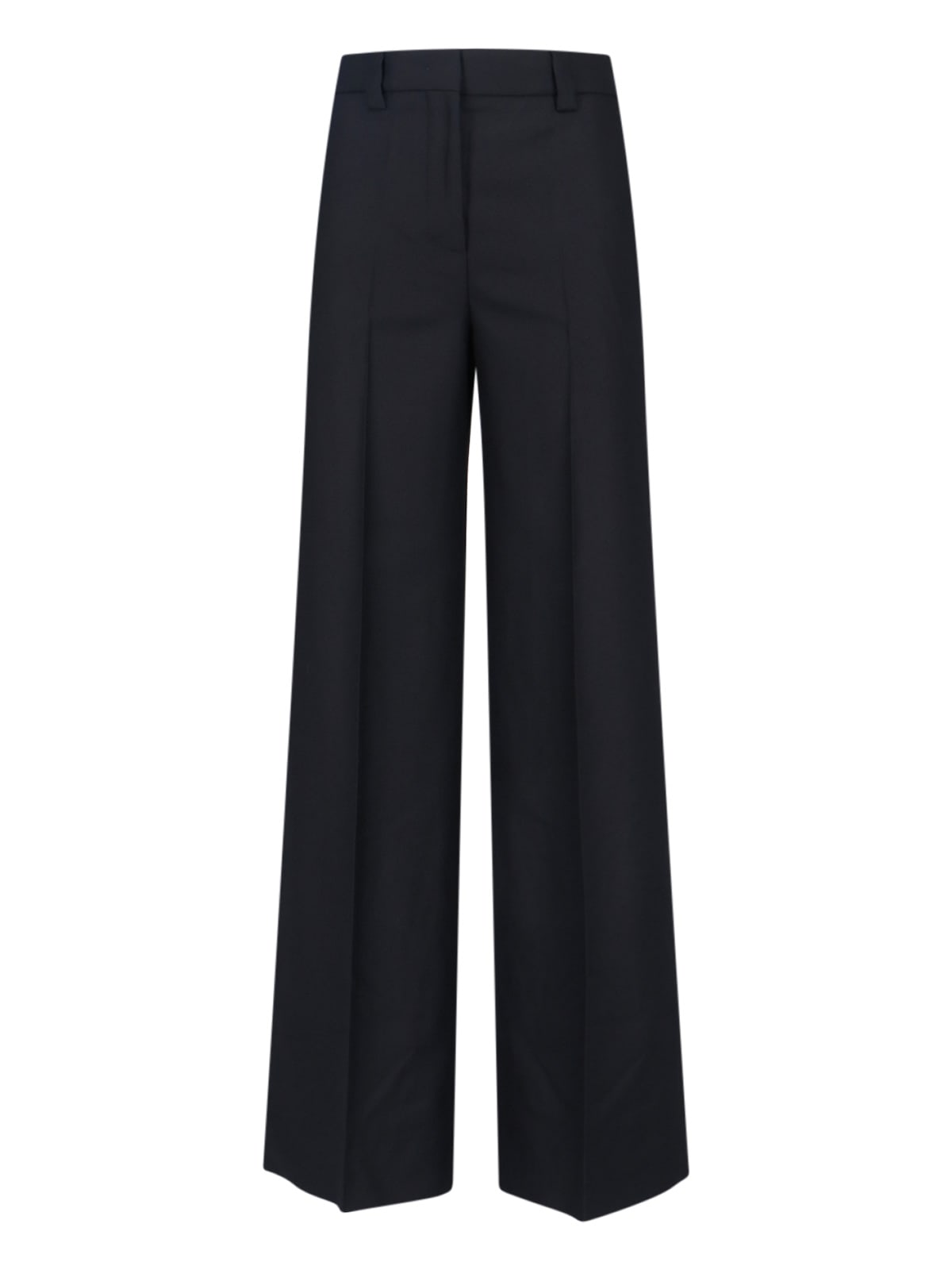 Incotex Wide Leg Trousers Button Detail In Black