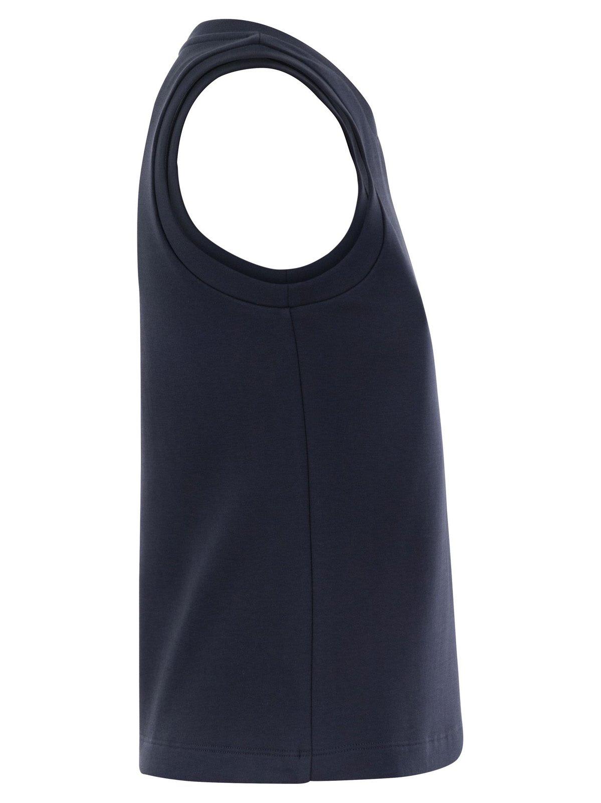 Shop 's Max Mara Logo Embroidered Sleeveless Top In Blue