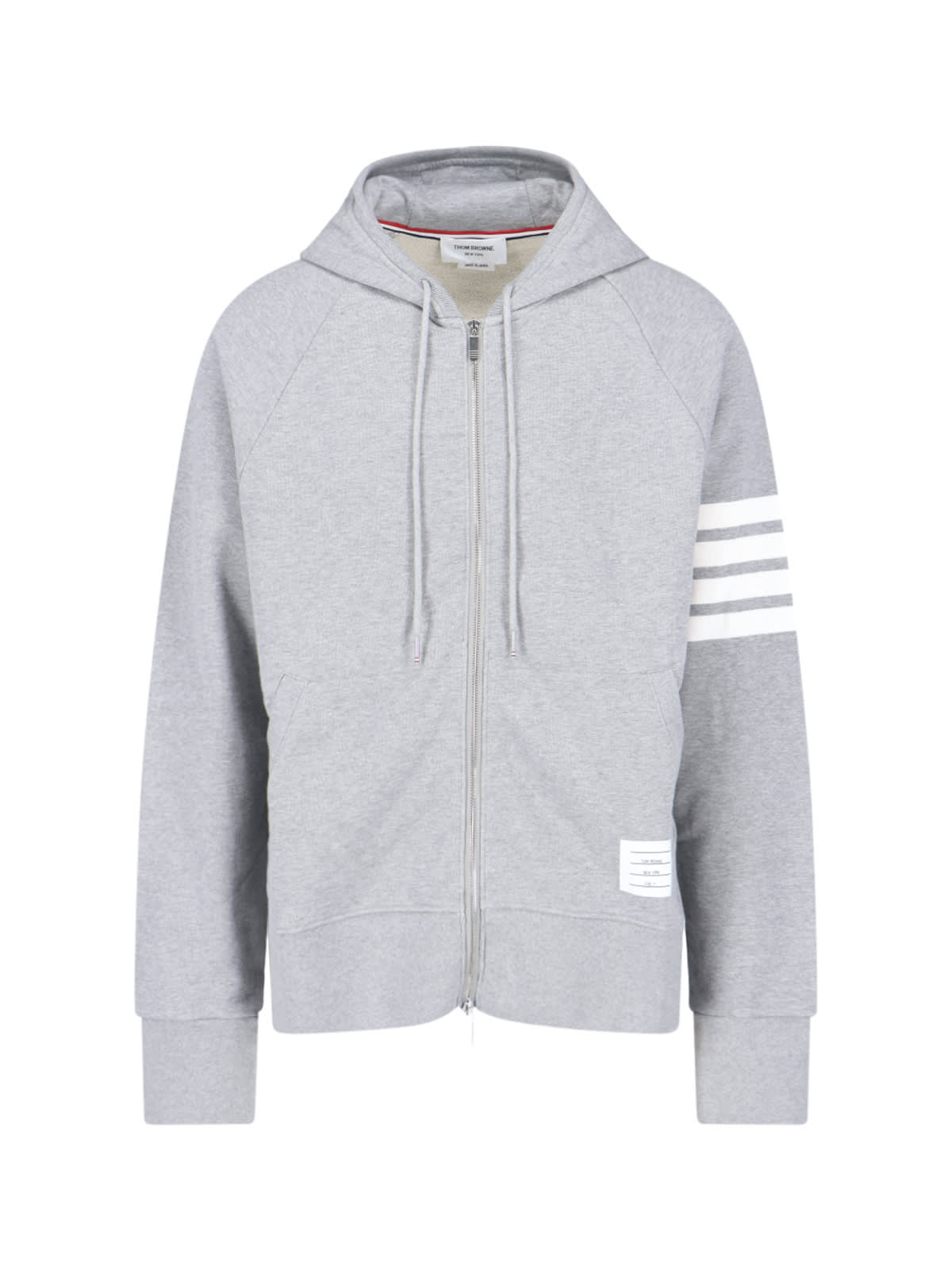 Shop Thom Browne 4-bar Oversized Zip Sweatshirt In Gray