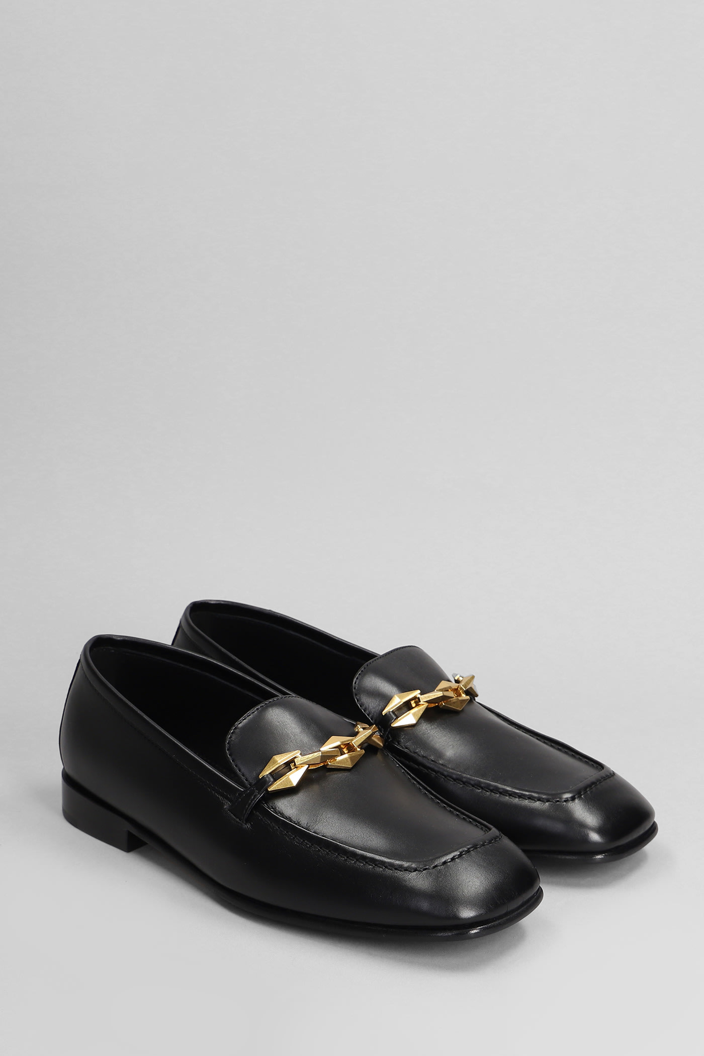 Shop Jimmy Choo Diamond Tilda Loafers In Black Leather