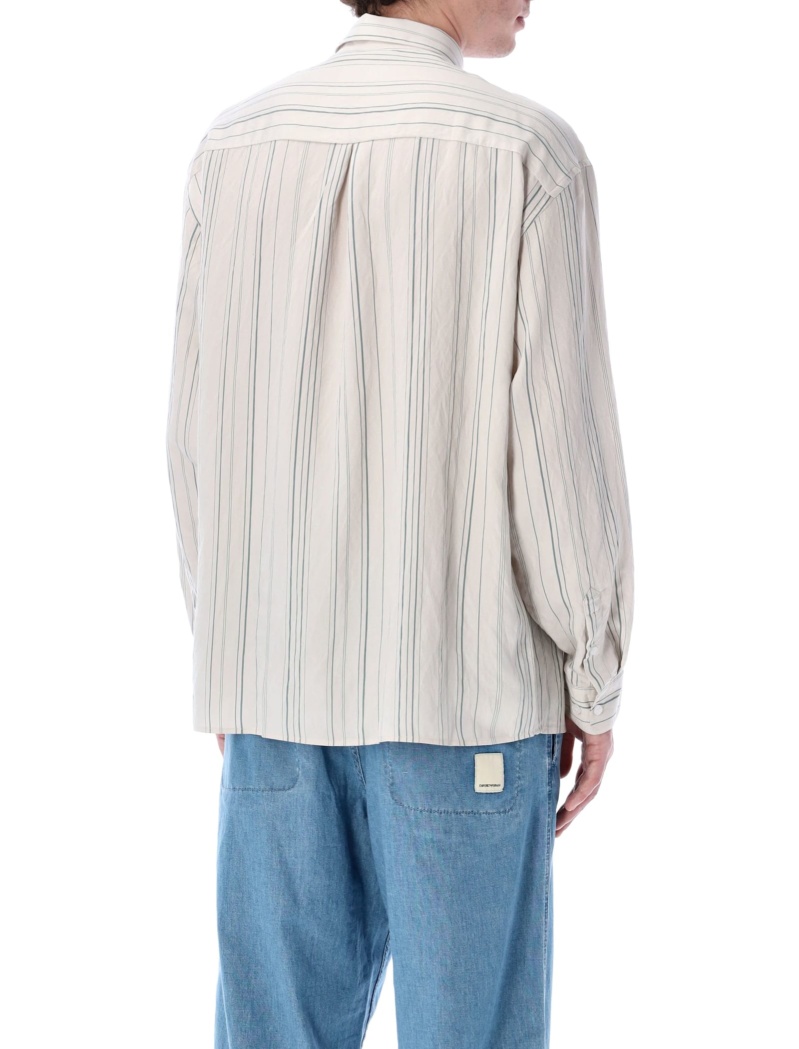 Emporio Armani White Shirt With Striped Pattern