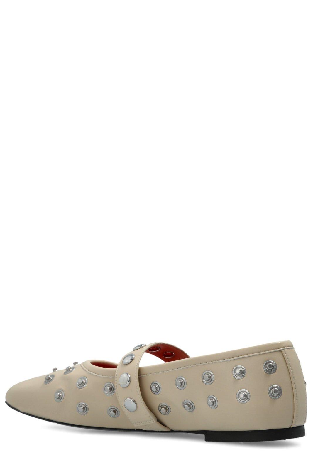 Stella Mccartney Ryder Stud Embellished Ballet Flats In Cream