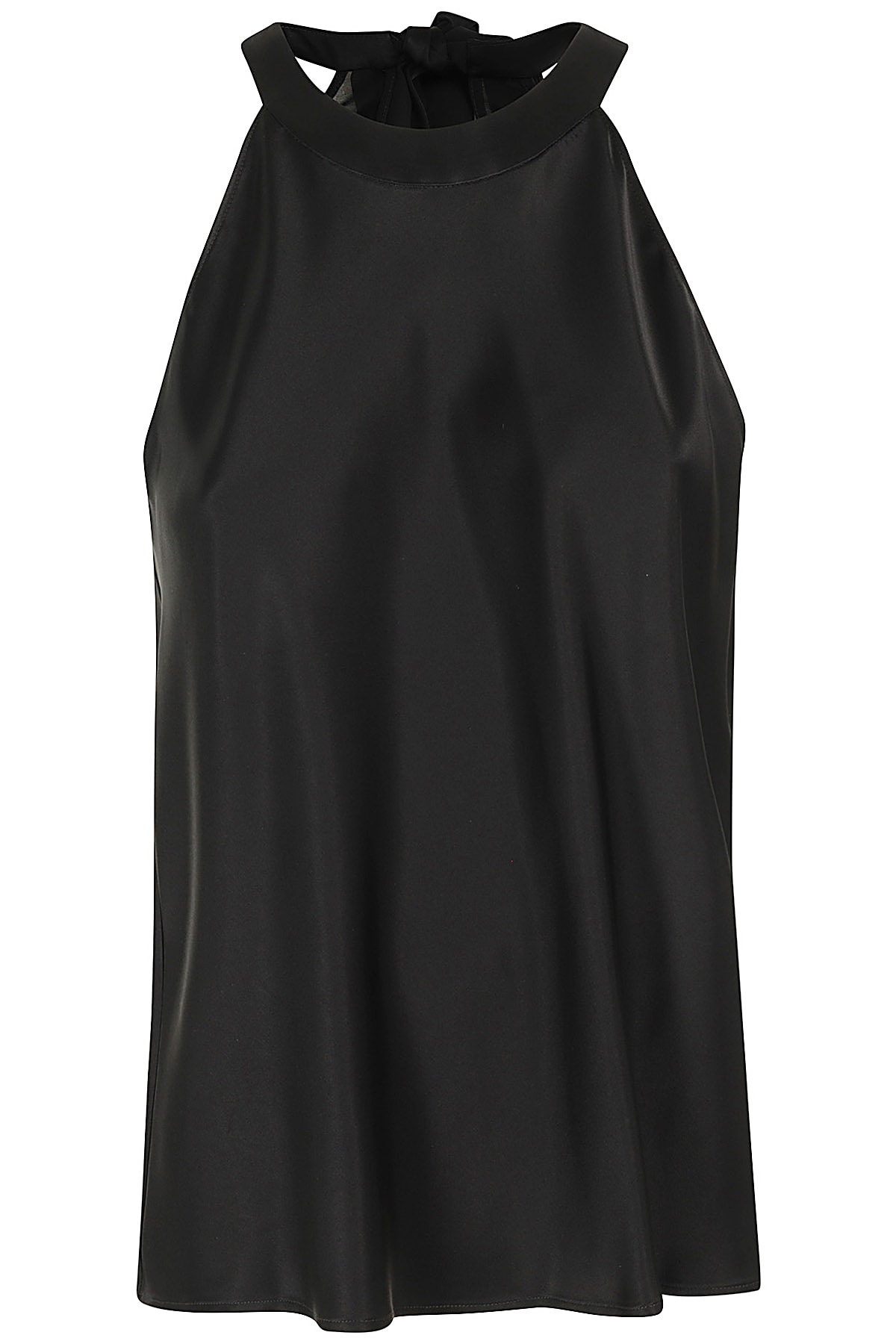 Shop Pinko Talange Top Satin In Nero Limousine