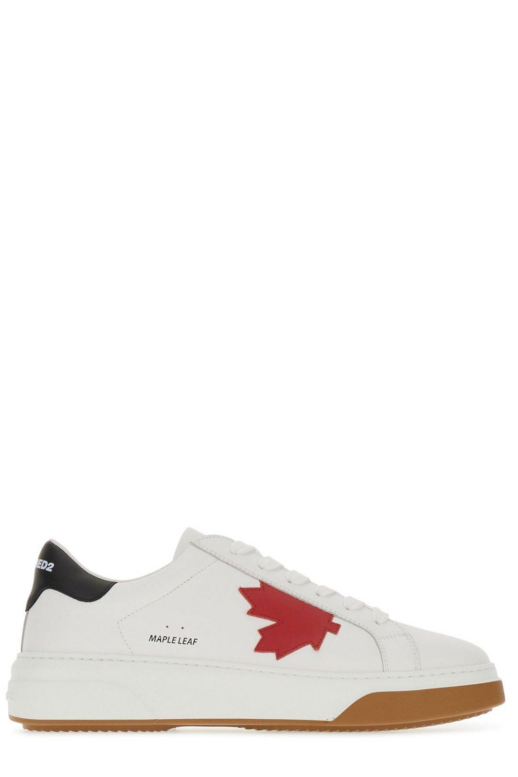 Shop Dsquared2 Bumper Round Toe Lace-up Sneakers In Bianco