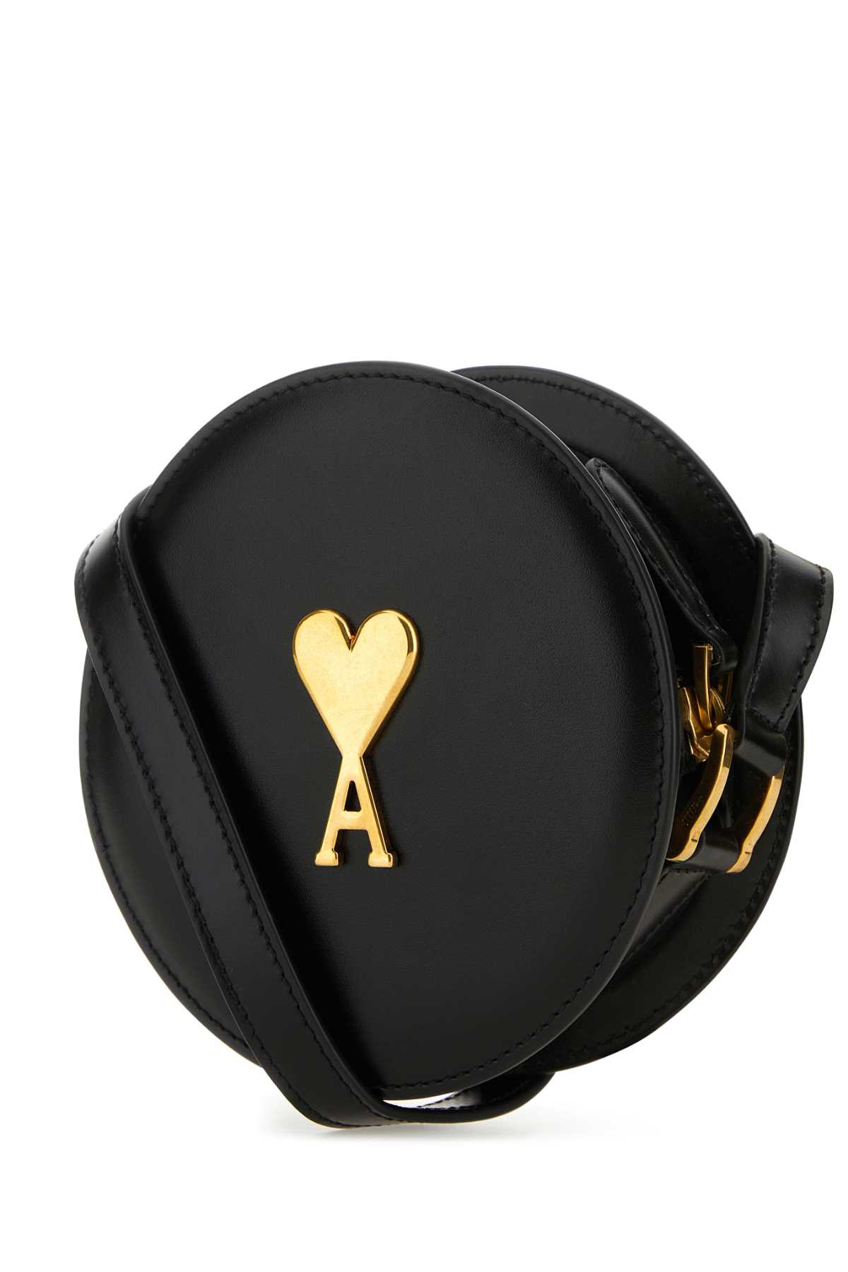 Shop Ami Alexandre Mattiussi Black Leather Crossbody Bag
