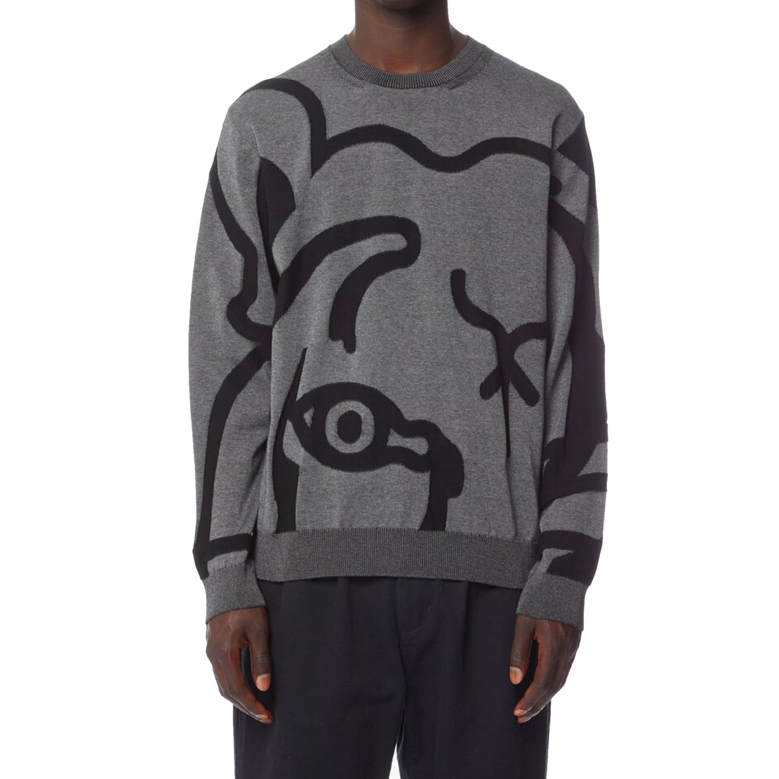 Shop Kenzo Abstract Tiger-print Sweatshirt In Gray