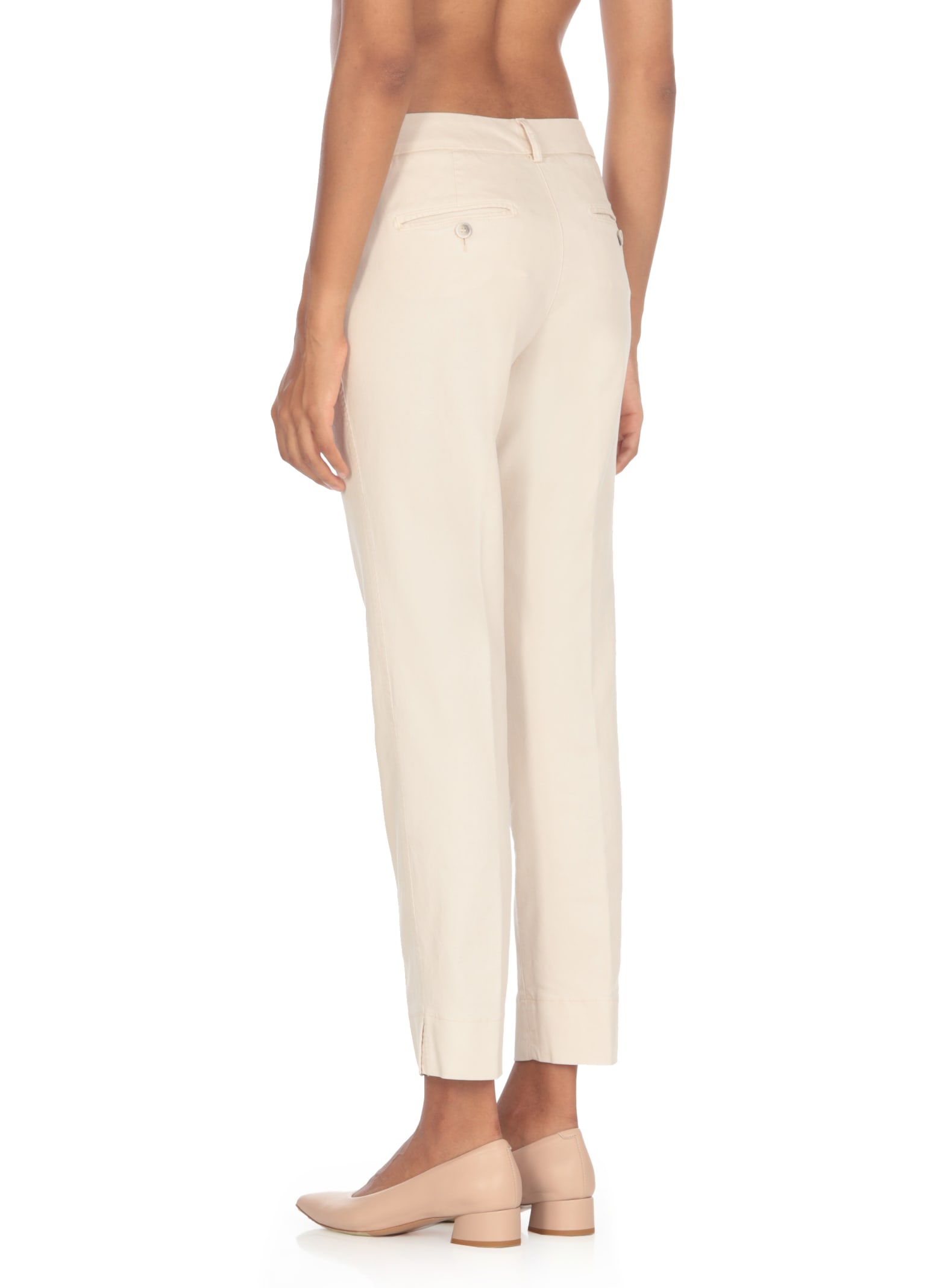 Shop Peserico Cotton Pants In Beige