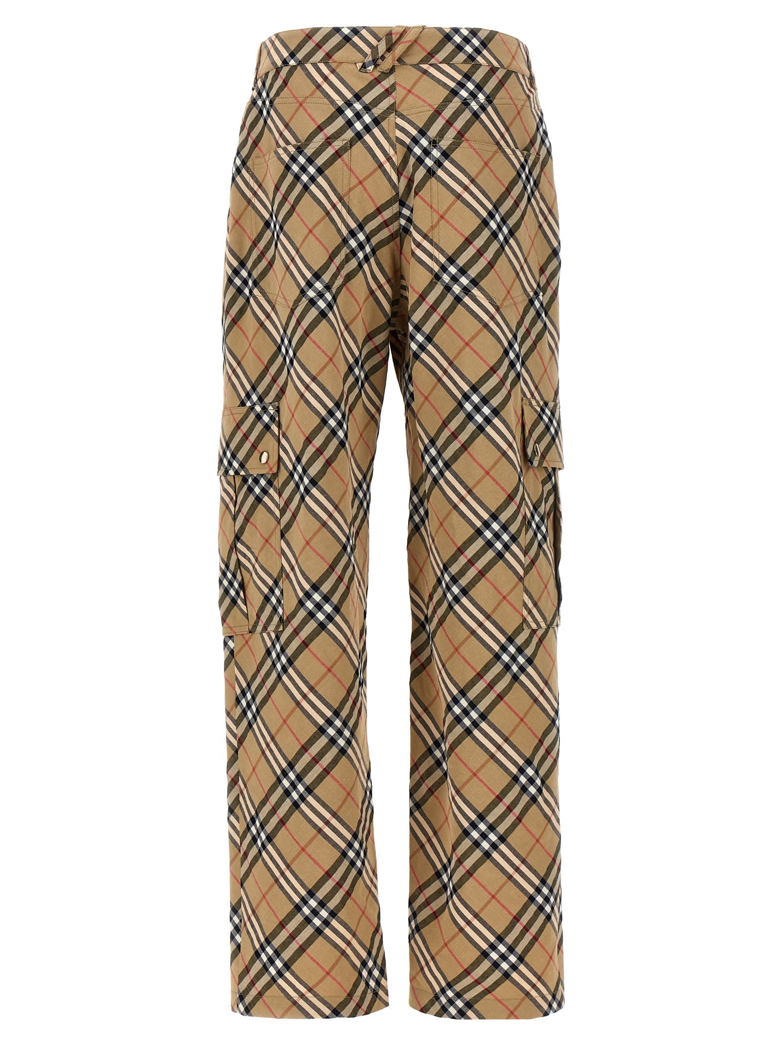 Burberry Functional Cargo Pocket Trousers In Beige