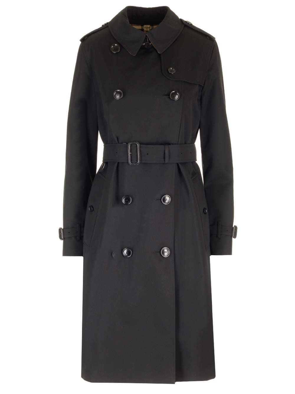 Shop Burberry Kensington Trench Coat In Black