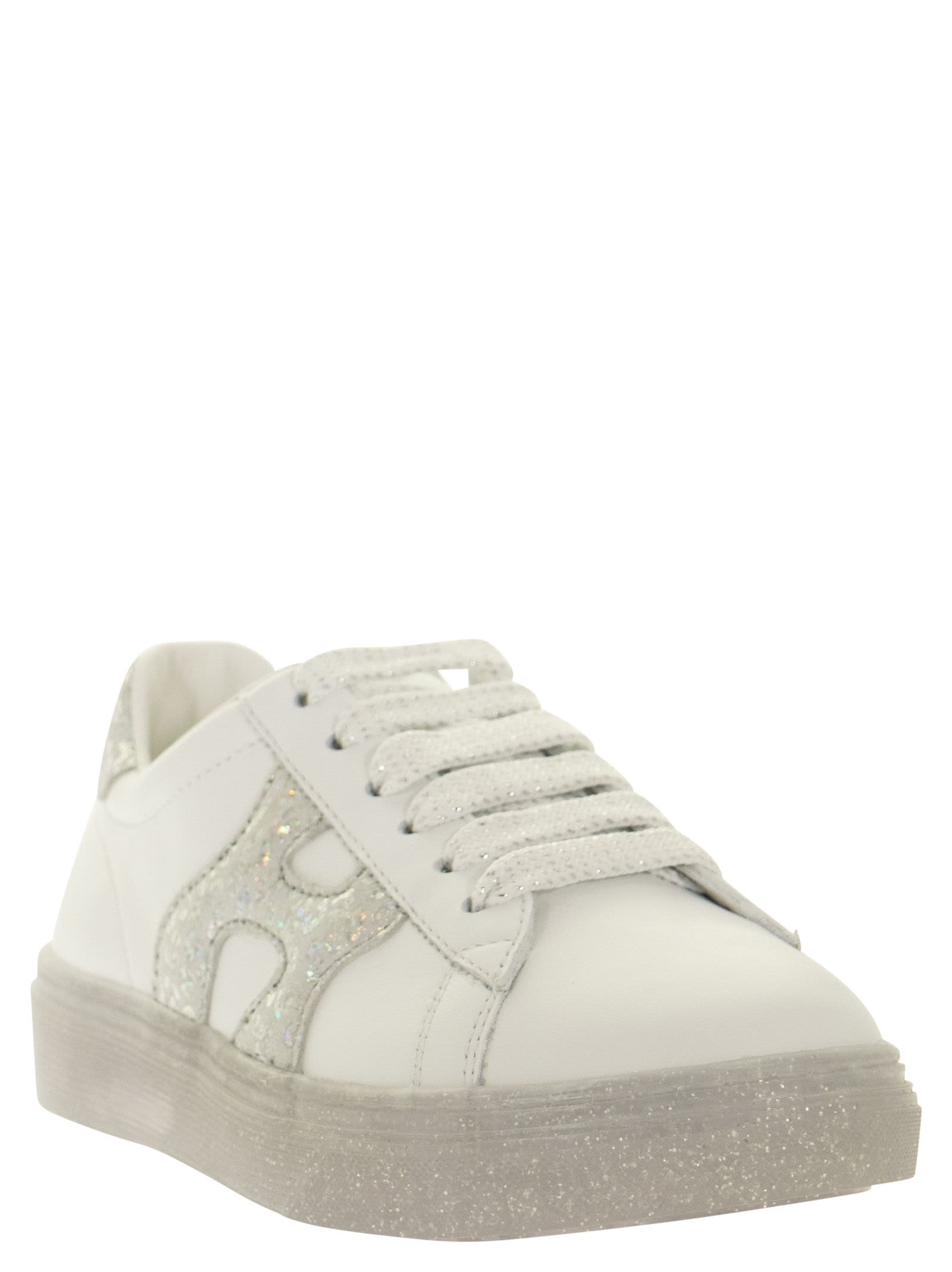 Shop Hogan J582  Rebel - Sneakers In White/silver