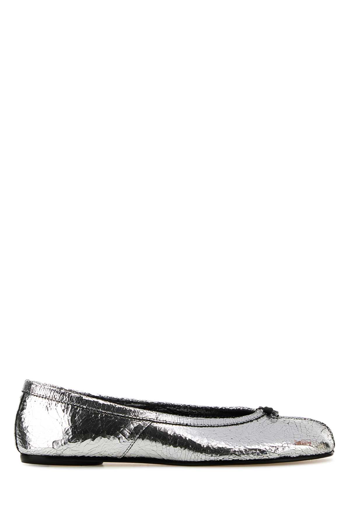 Maison Margiela Silver Leather Tabi Ballerinas