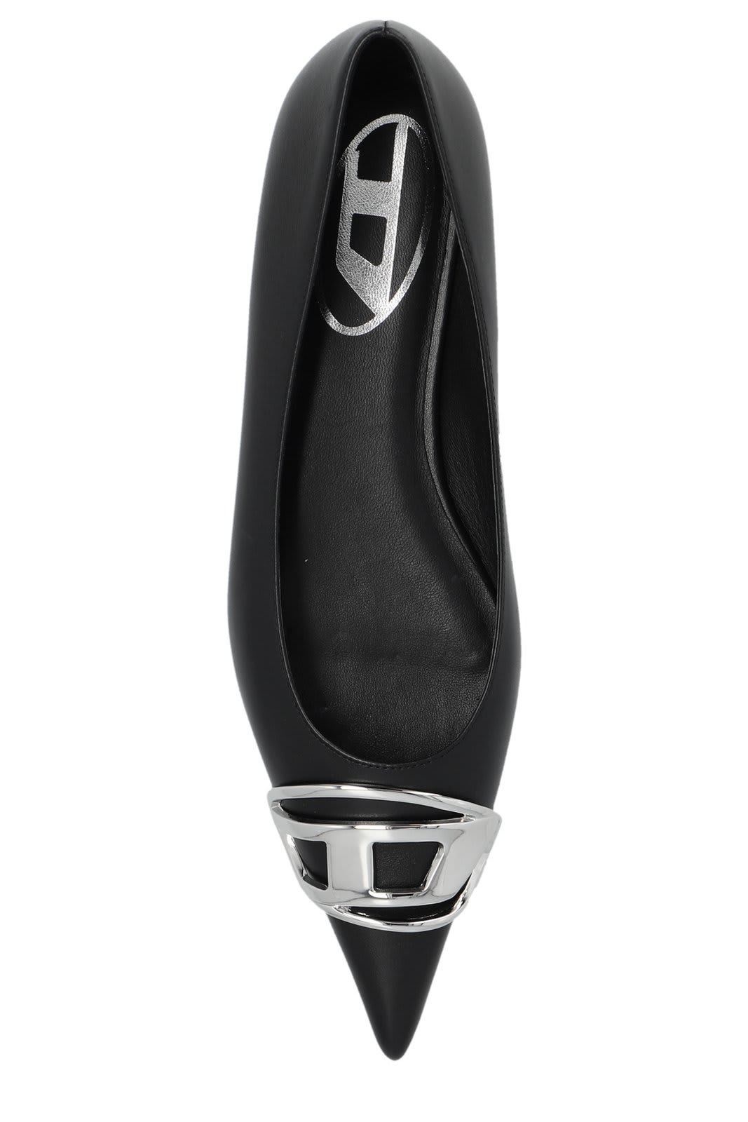 Diesel D-venus-ballerina Flats In Nappa Leather In Black