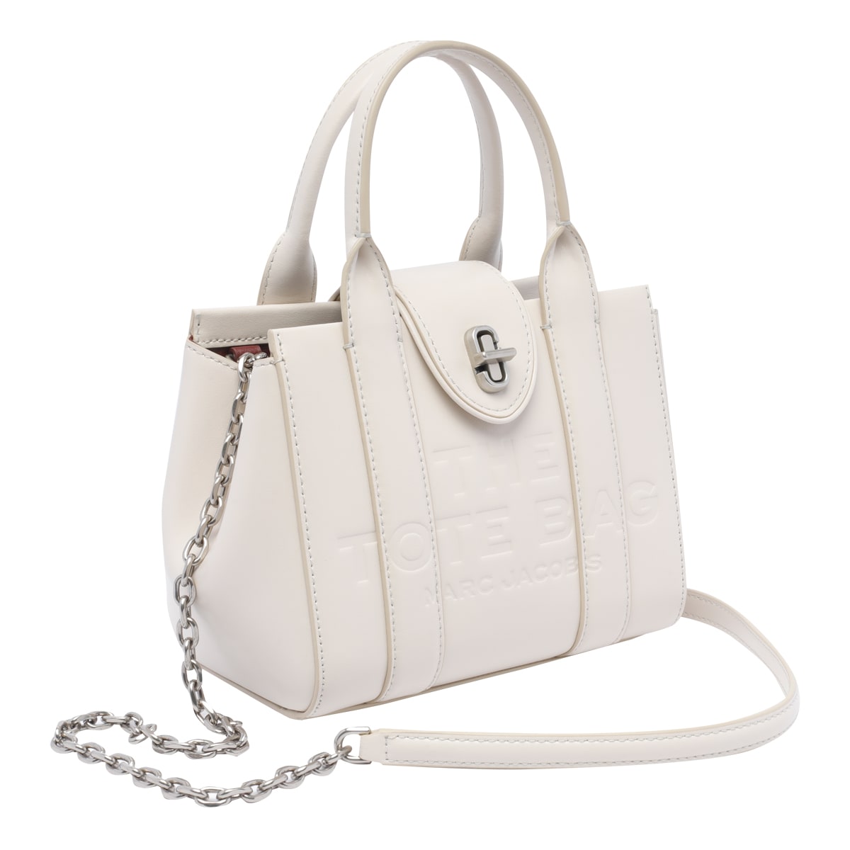 Shop Marc Jacobs The Turnlock Crossbody Tote Bag In White