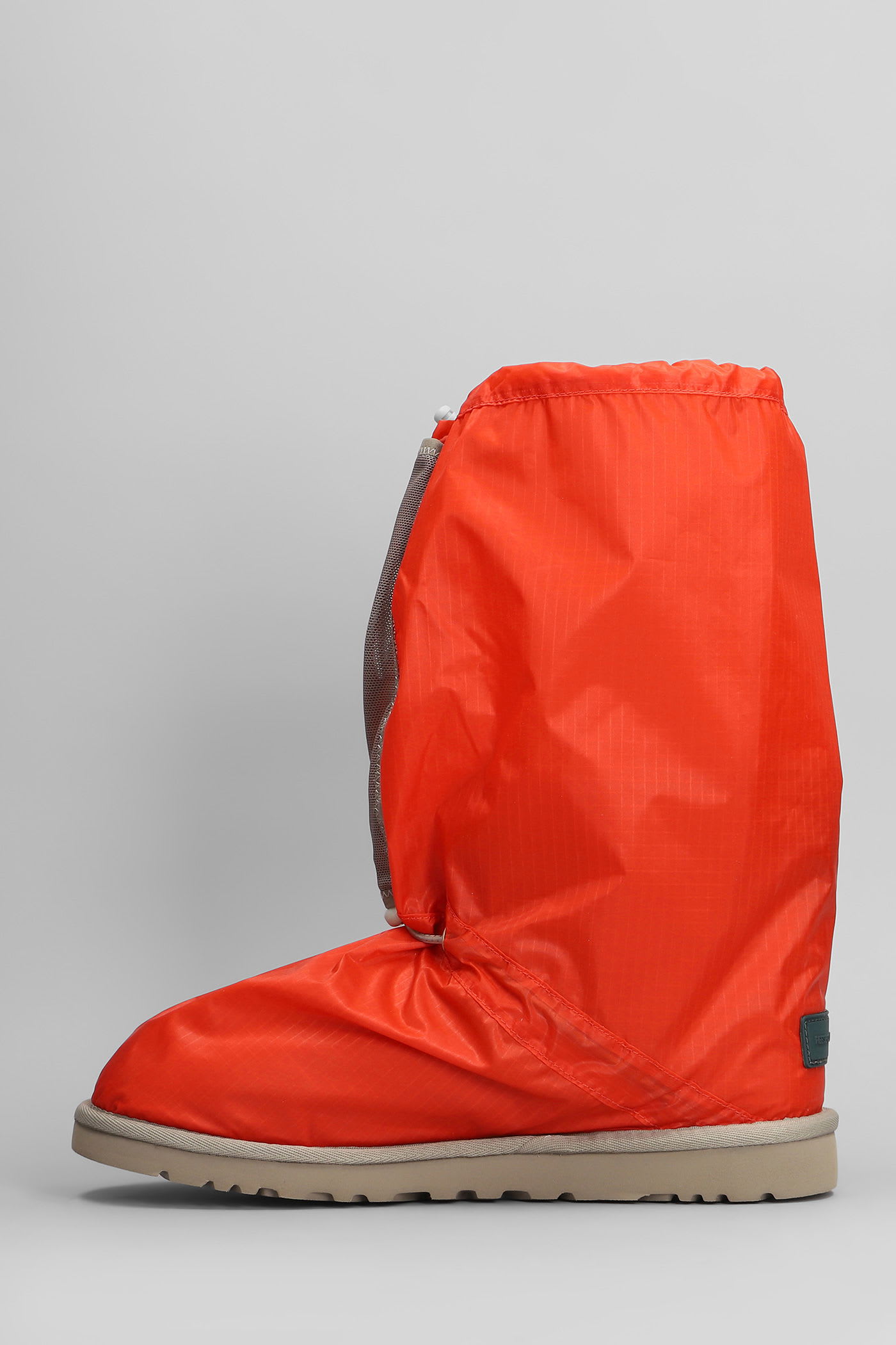 Ugg Classic Mini Low Heels Boots In Red Nylon In Red