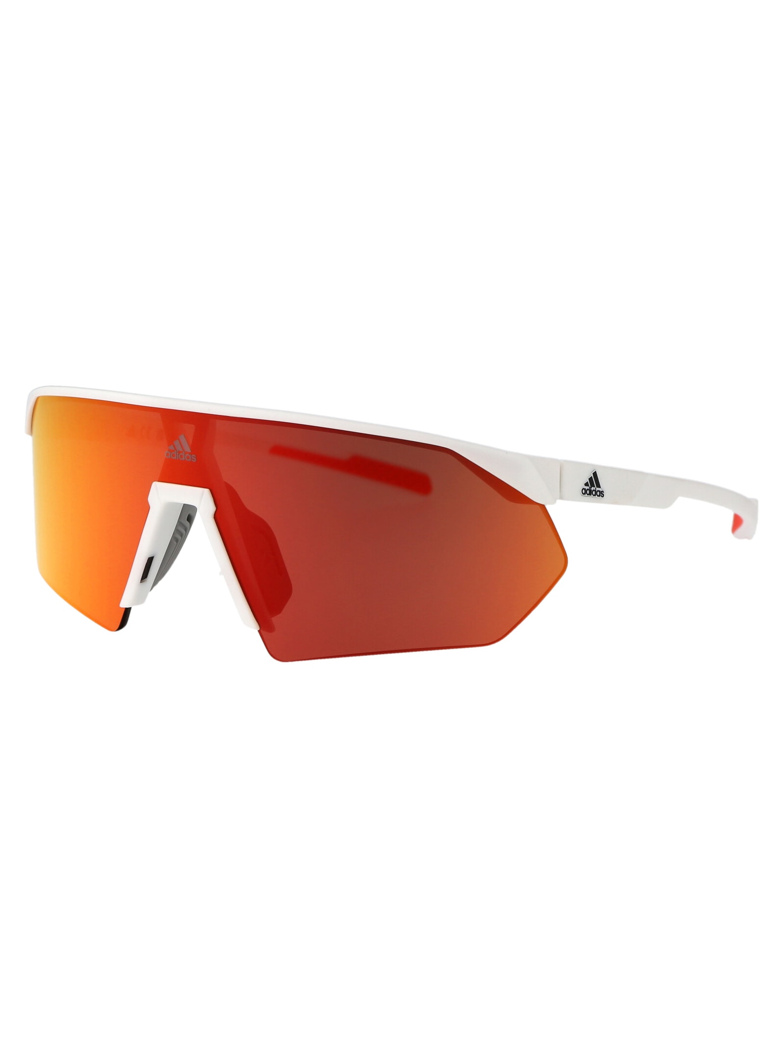 Shop Adidas Originals Prfm Shield Sunglasses In 21l Bianco/roviex Specchiato