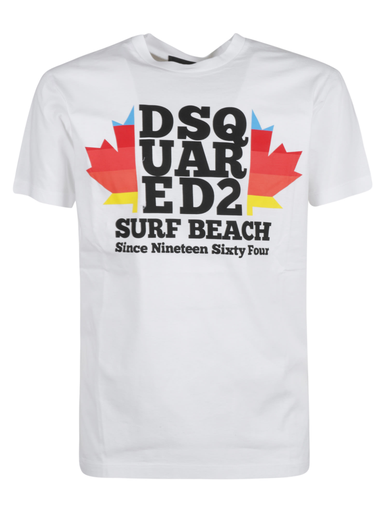 Shop Dsquared2 D2 Surf Beach T-shirt In White
