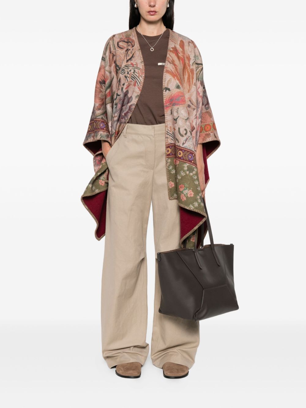 Pierre-louis Mascia Pierre Louis Mascia Wool Printed Poncho In Multi