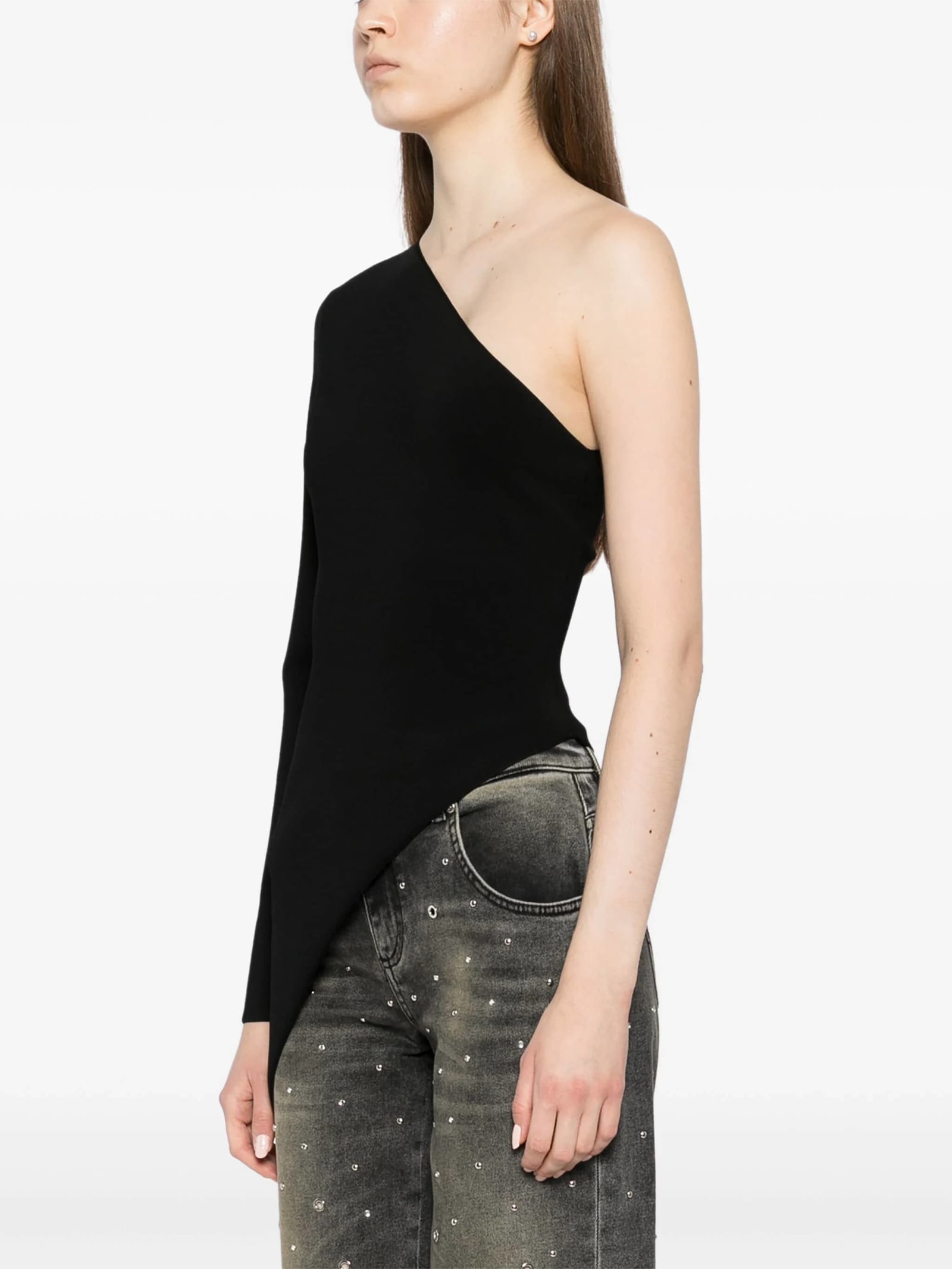 Shop Alexander Wang Maglia Asimmetrica In Black