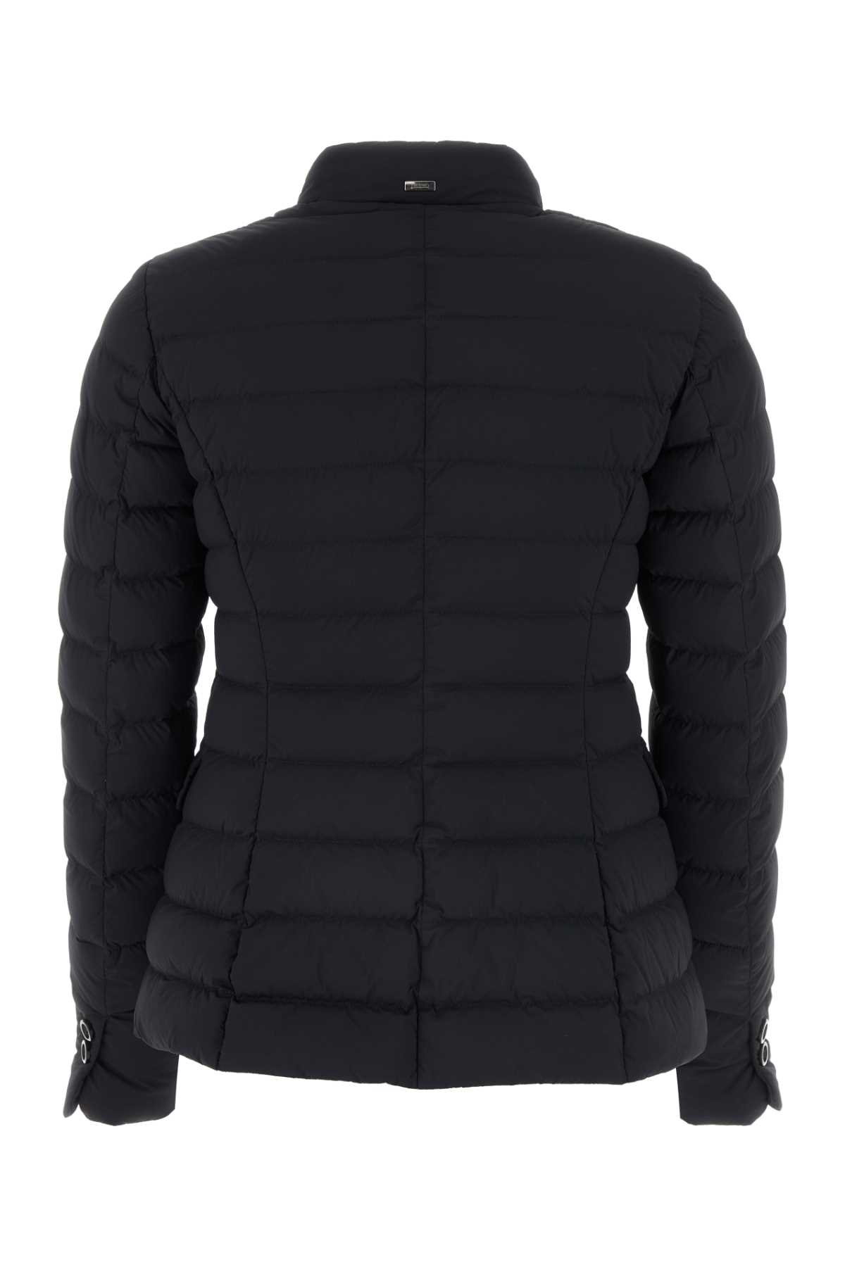 Shop Herno Black Stretch Nylon Down Jacket