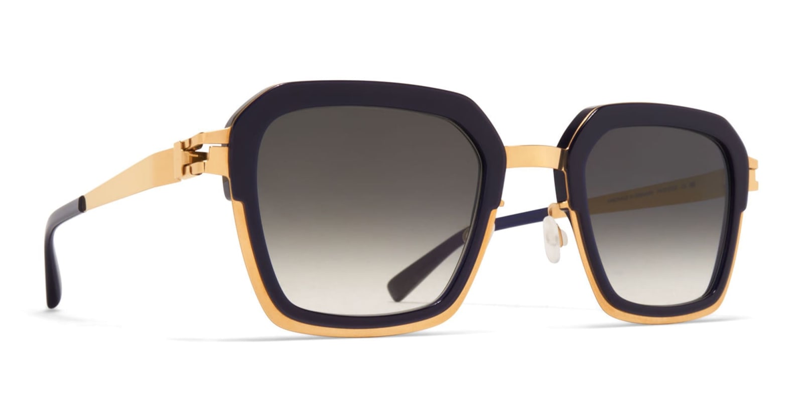 Mykita Misty - Glossy Gold / Milky Indigo Sunglasses In Black