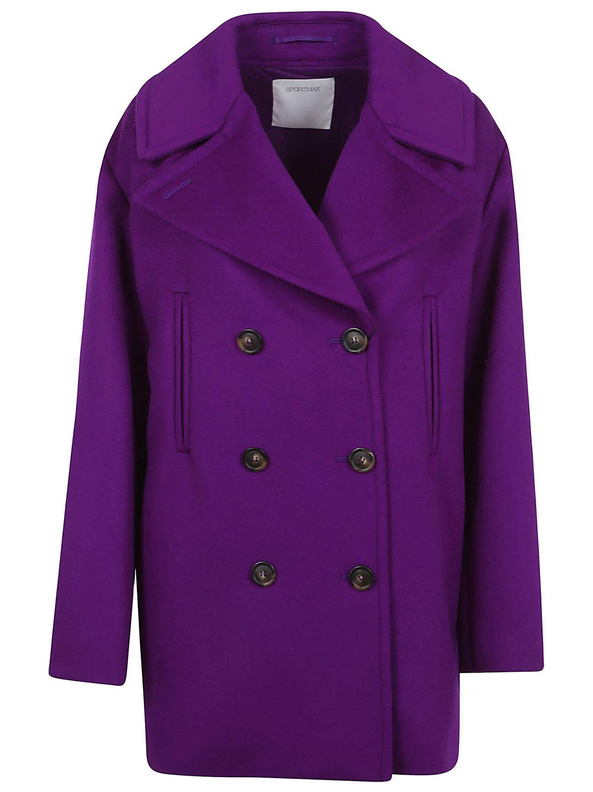 Shop Sportmax Double-breasted Peacoat