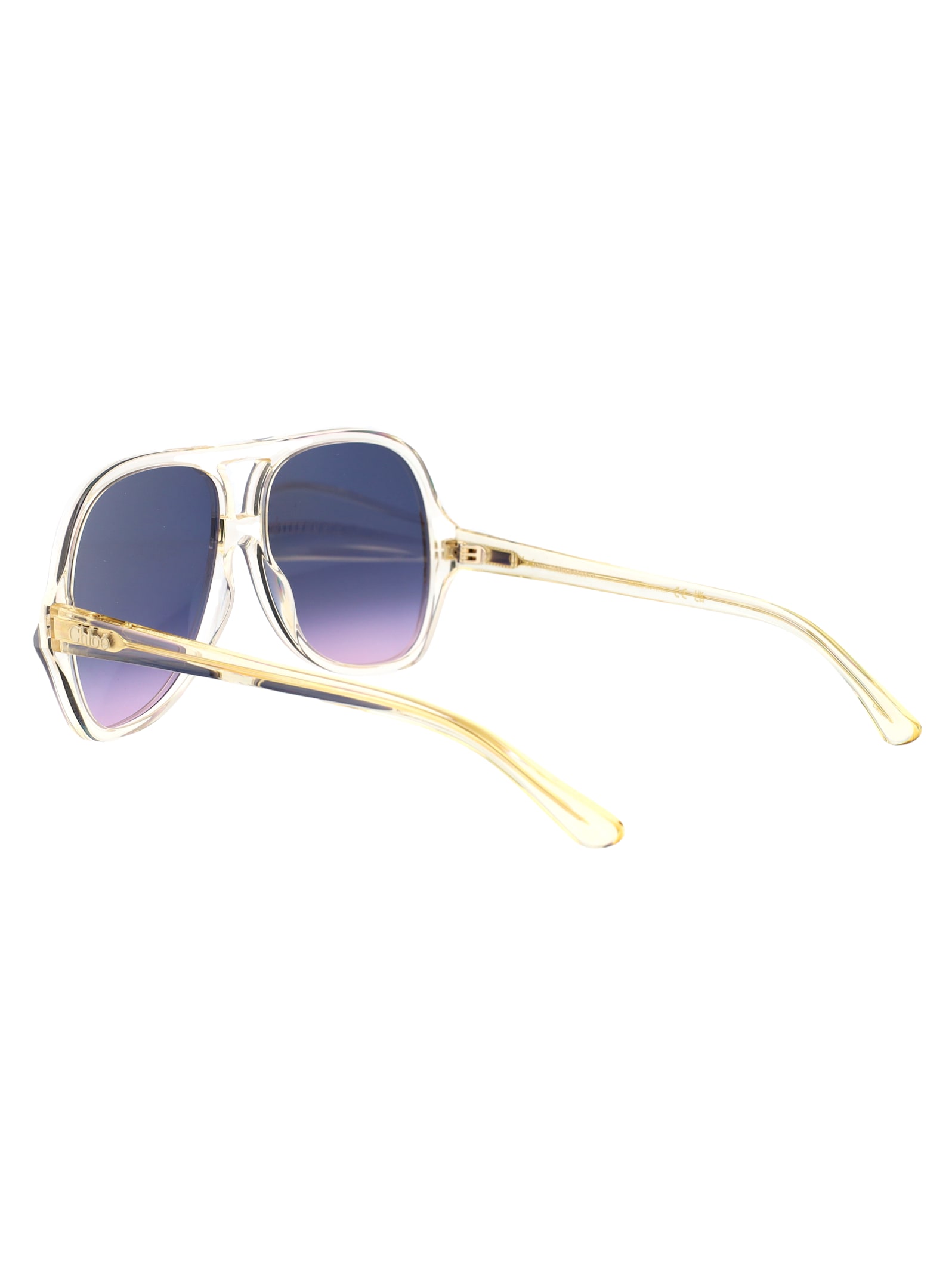 Chloé Yellow Recycled Acetate Sunglasses In Blue