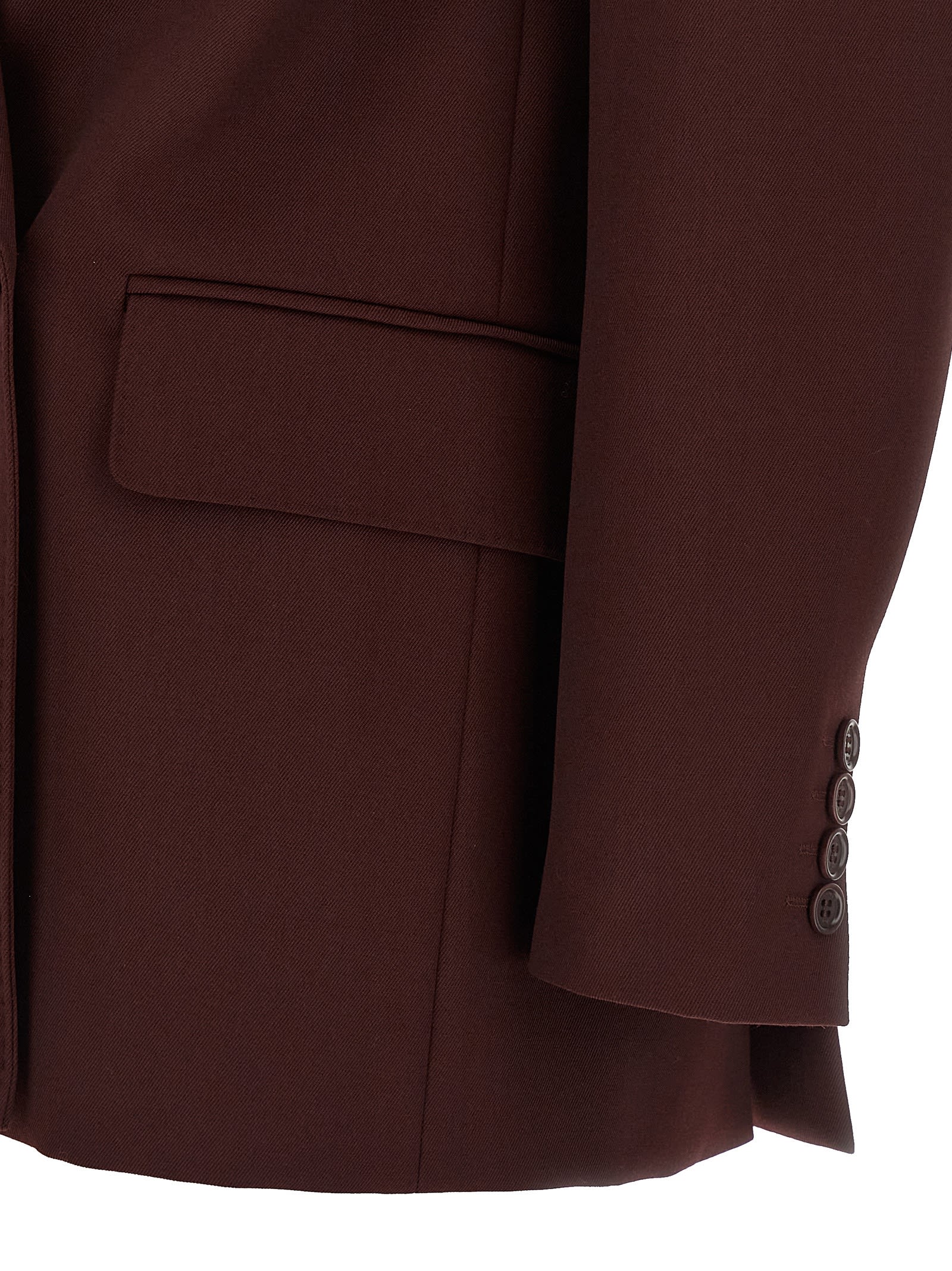Max Mara Double-breasted Wool Blazer Jackets Bordeaux In Burgundy