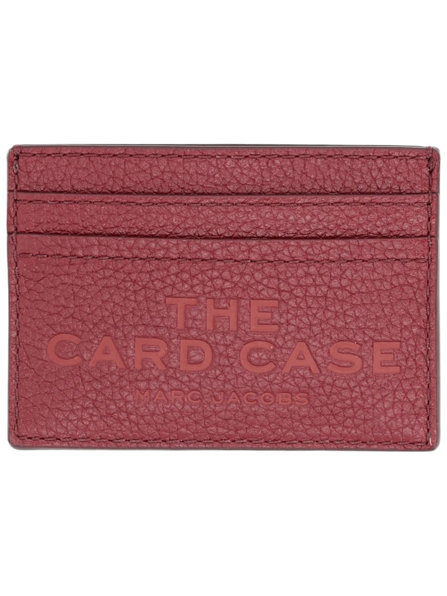 Marc Jacobs Card Holder With Logo In Burgundy