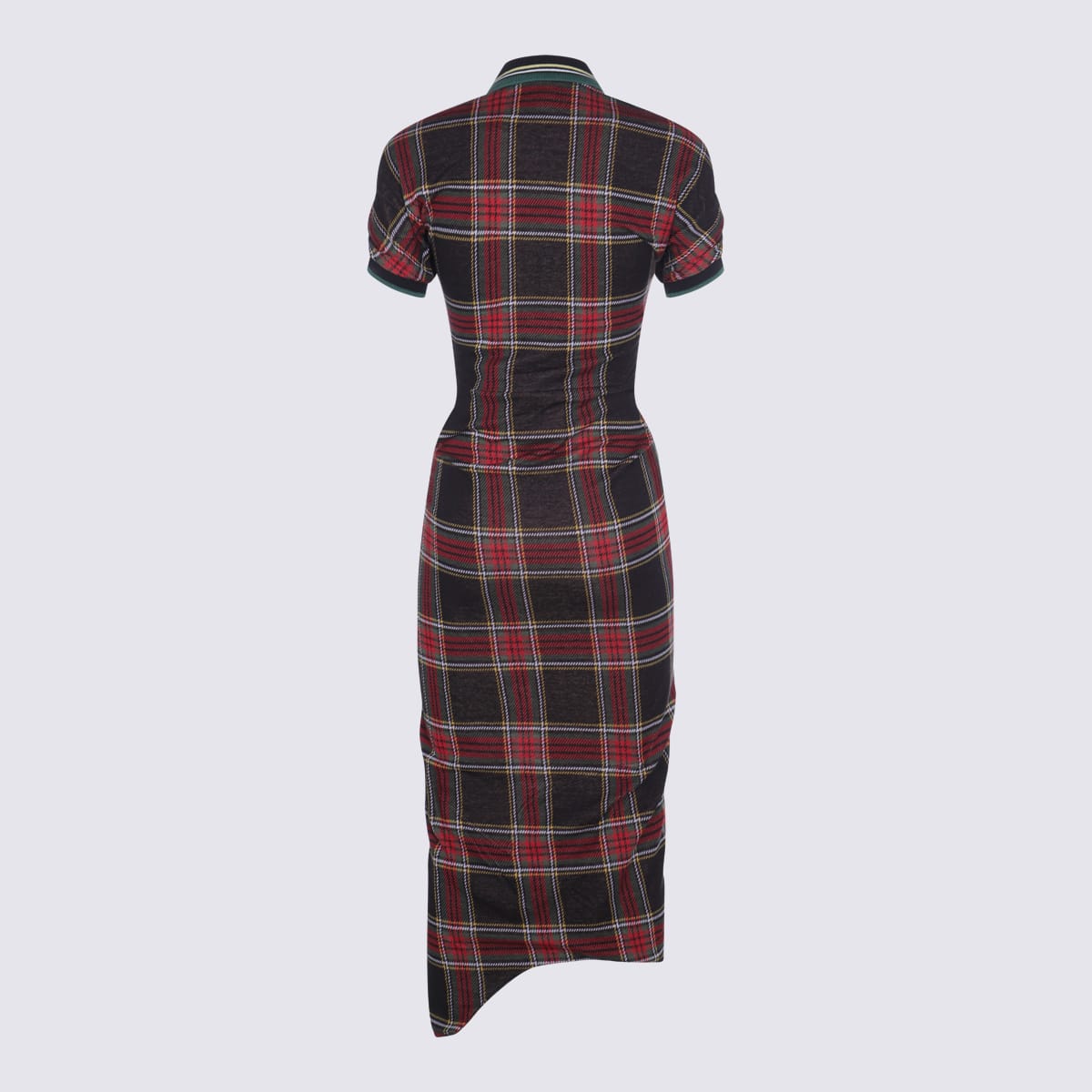 Vivienne Westwood Red And Green Cotton Midi Dress In Black