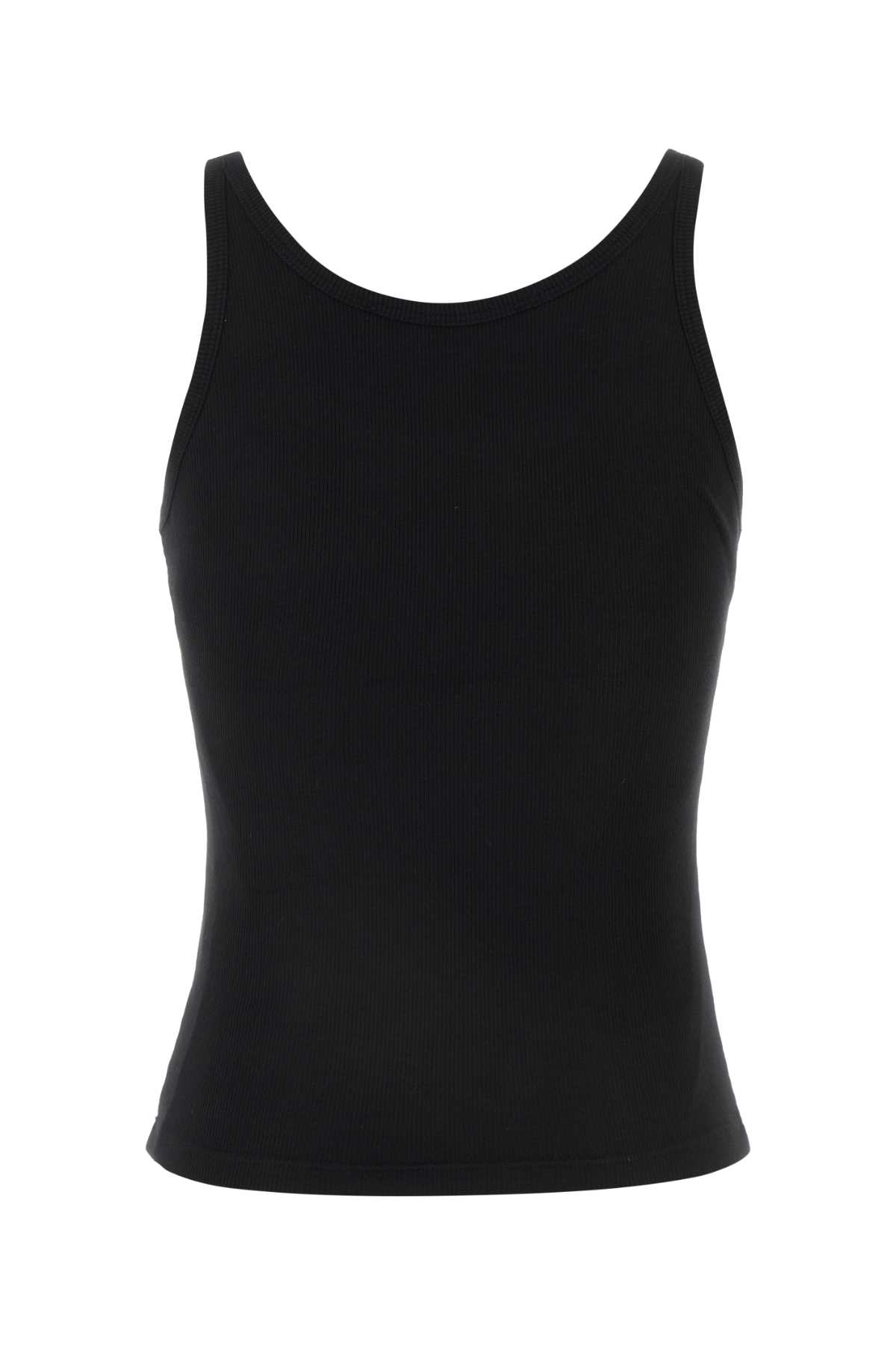 Shop Amiri Black Stretch Cotton Blend Tank Top