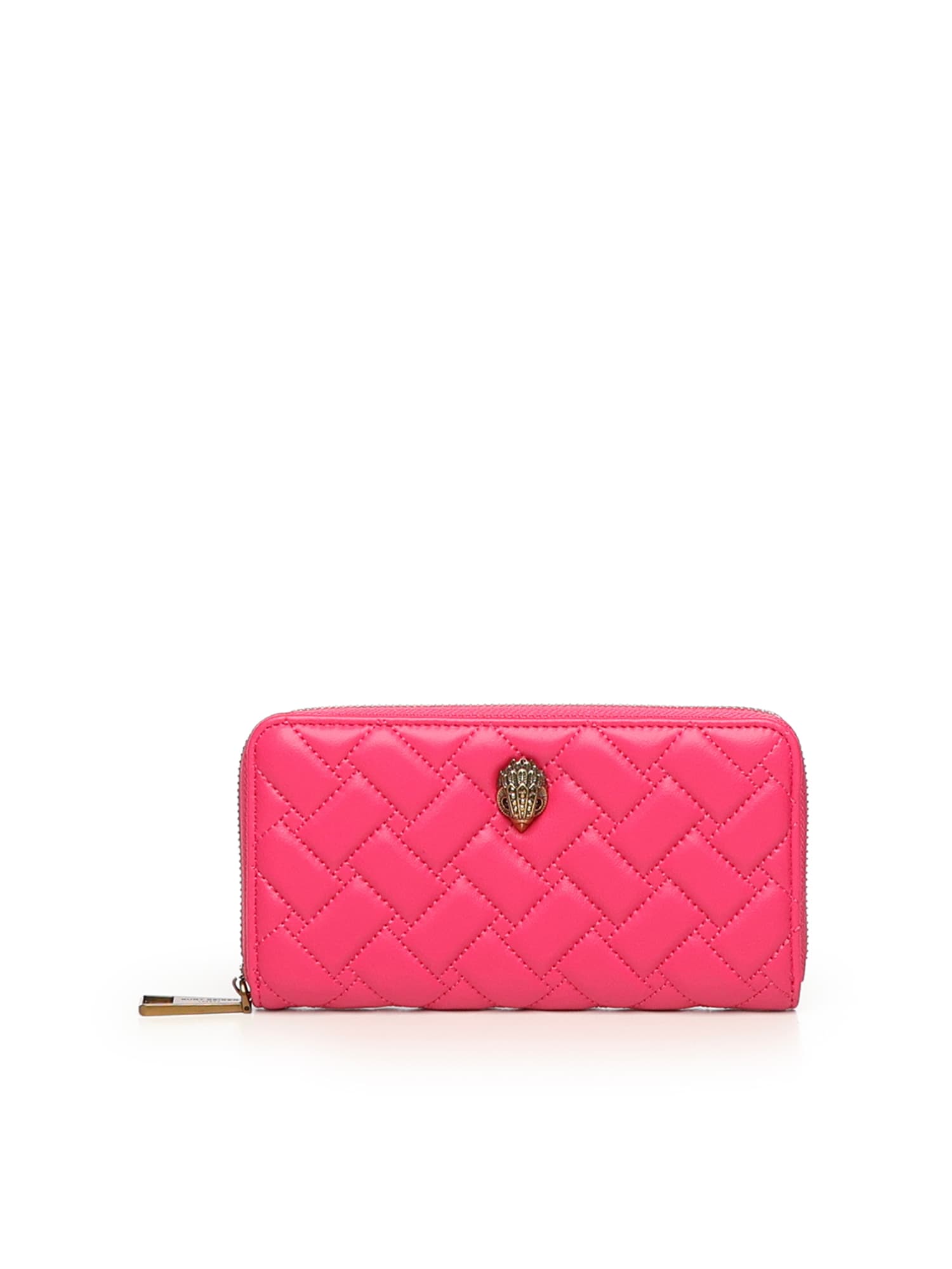 Kurt Geiger Quilted Emblem Wallet In Pink