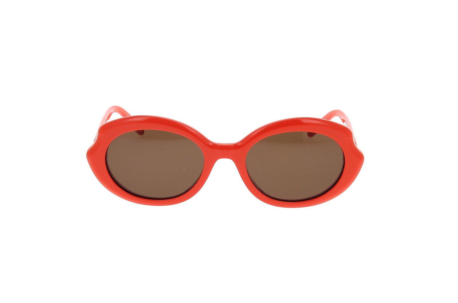 Loewe Oval Frame Sunglasses In Red