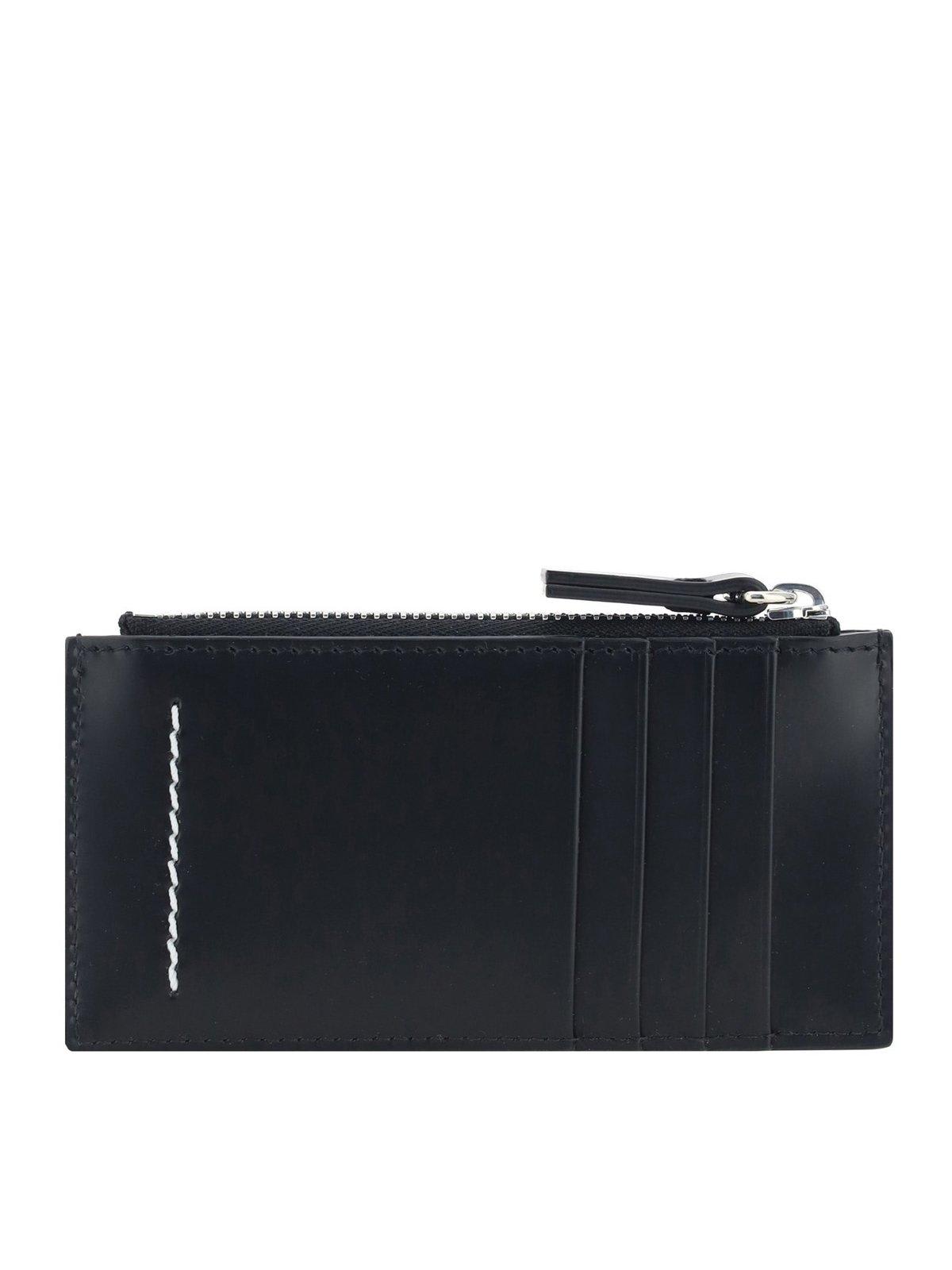 Shop Mm6 Maison Margiela Numeric Embossed Card Holder In Black