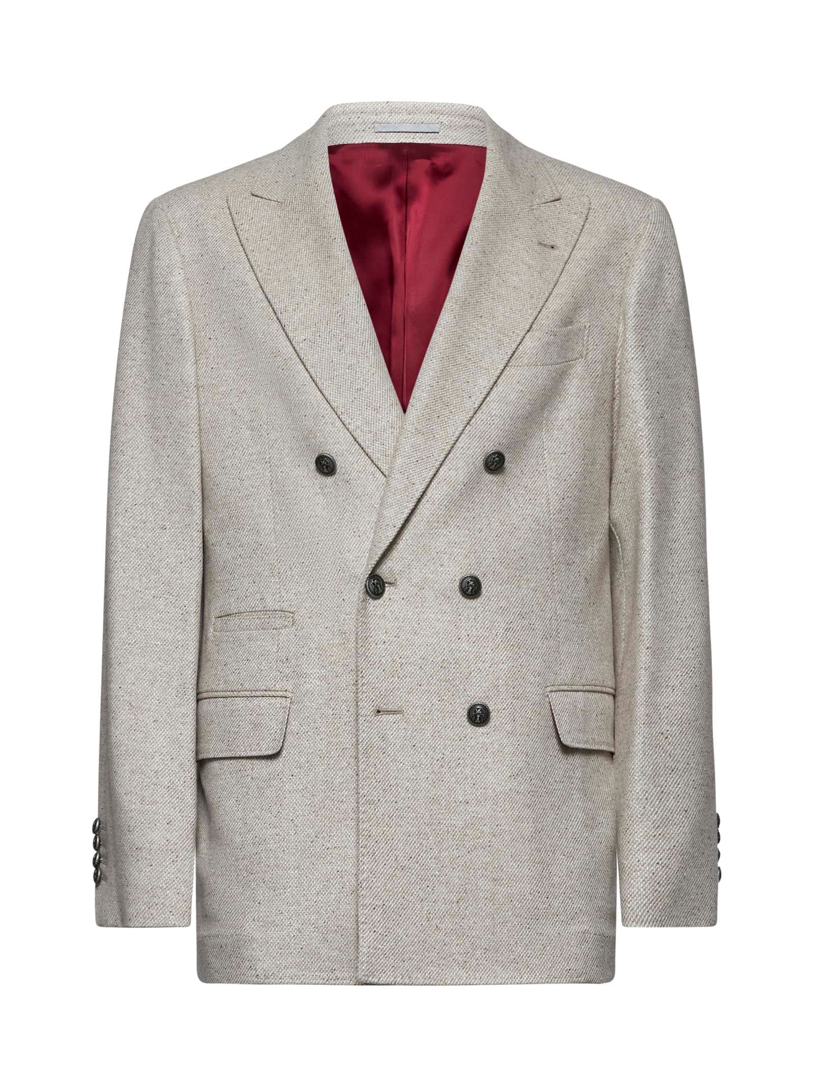 Shop Brunello Cucinelli Blazer In Ivory