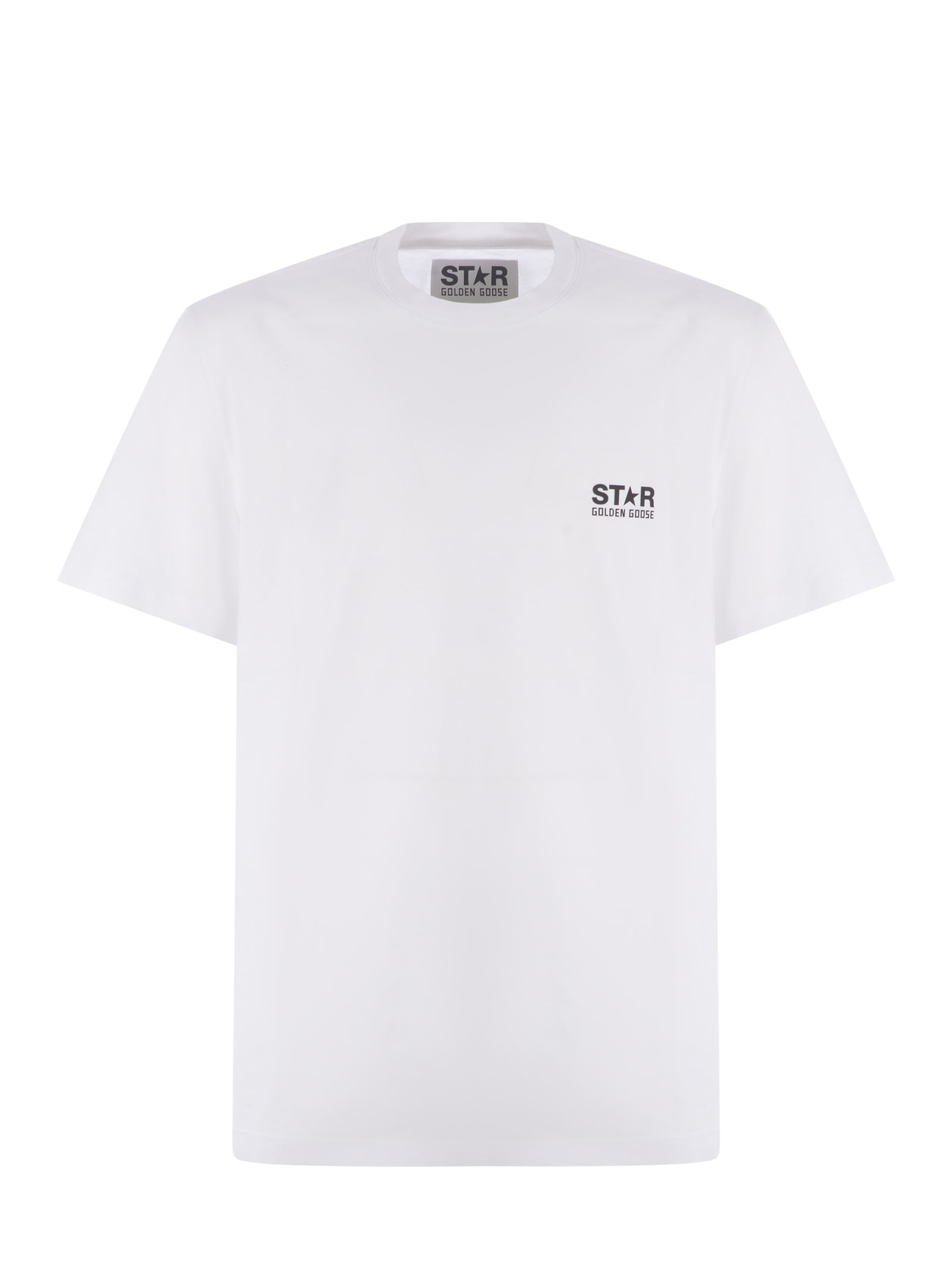 Shop Golden Goose T-shirt  Star Made Of Cotton In Bianco