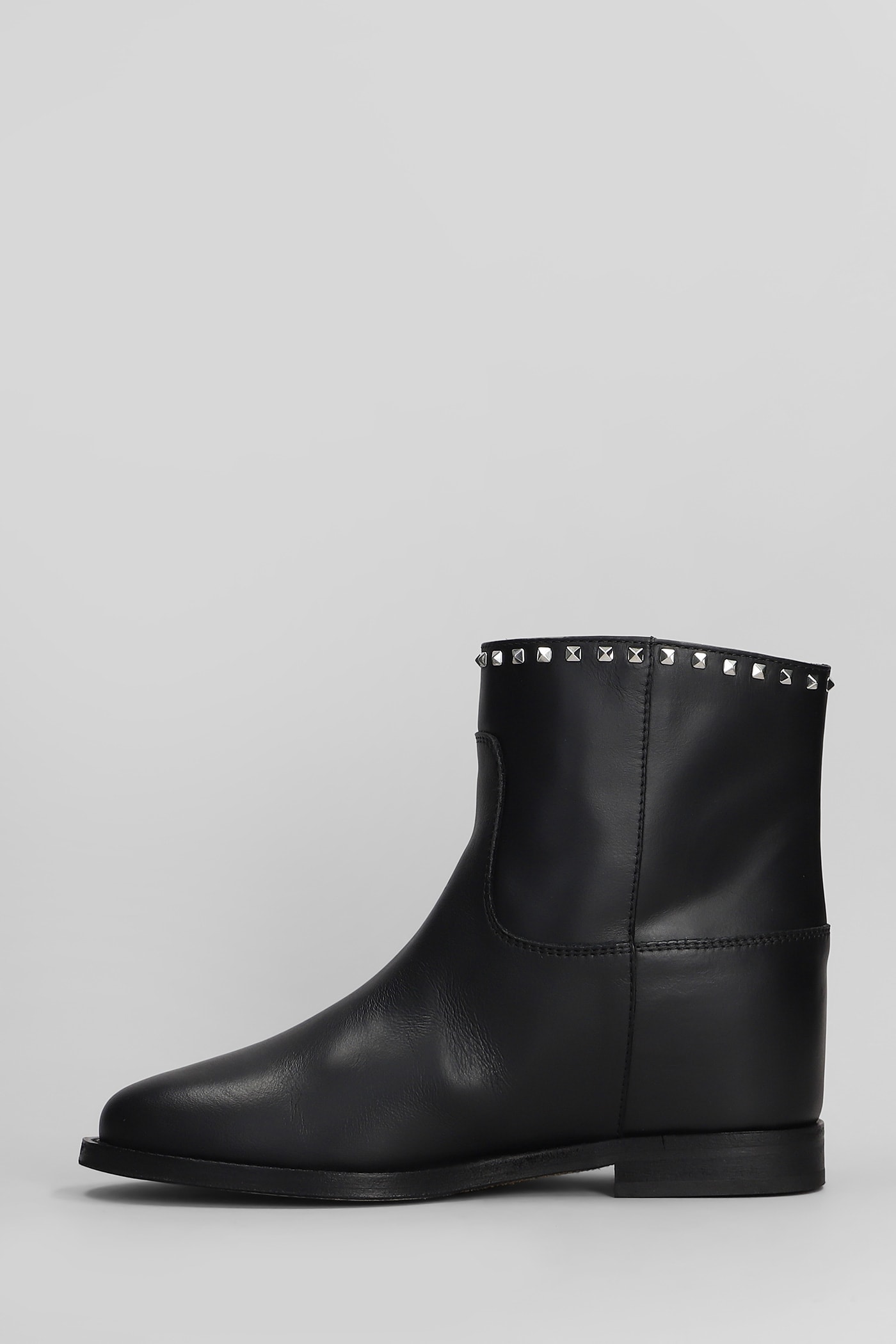 Shop Via Roma 15 Ankle Boots Inside Wedge In Black Leather