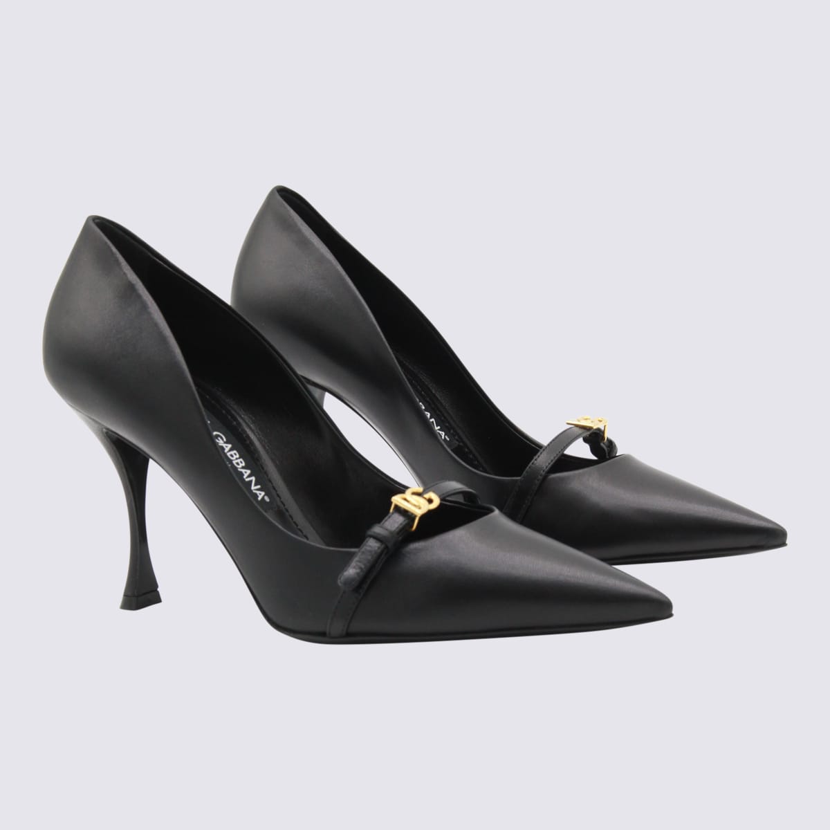 Dolce & Gabbana 90mm Leather Pointed-toe Pumps In Black