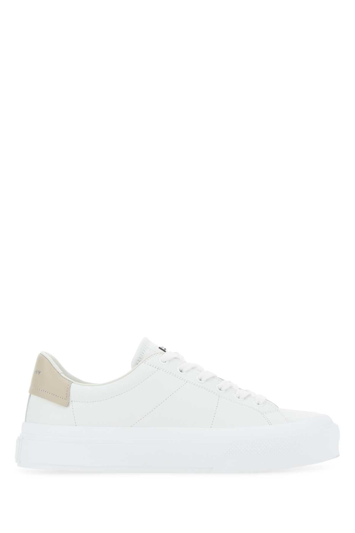 Shop Givenchy White Leather City Sport Sneakers In 118
