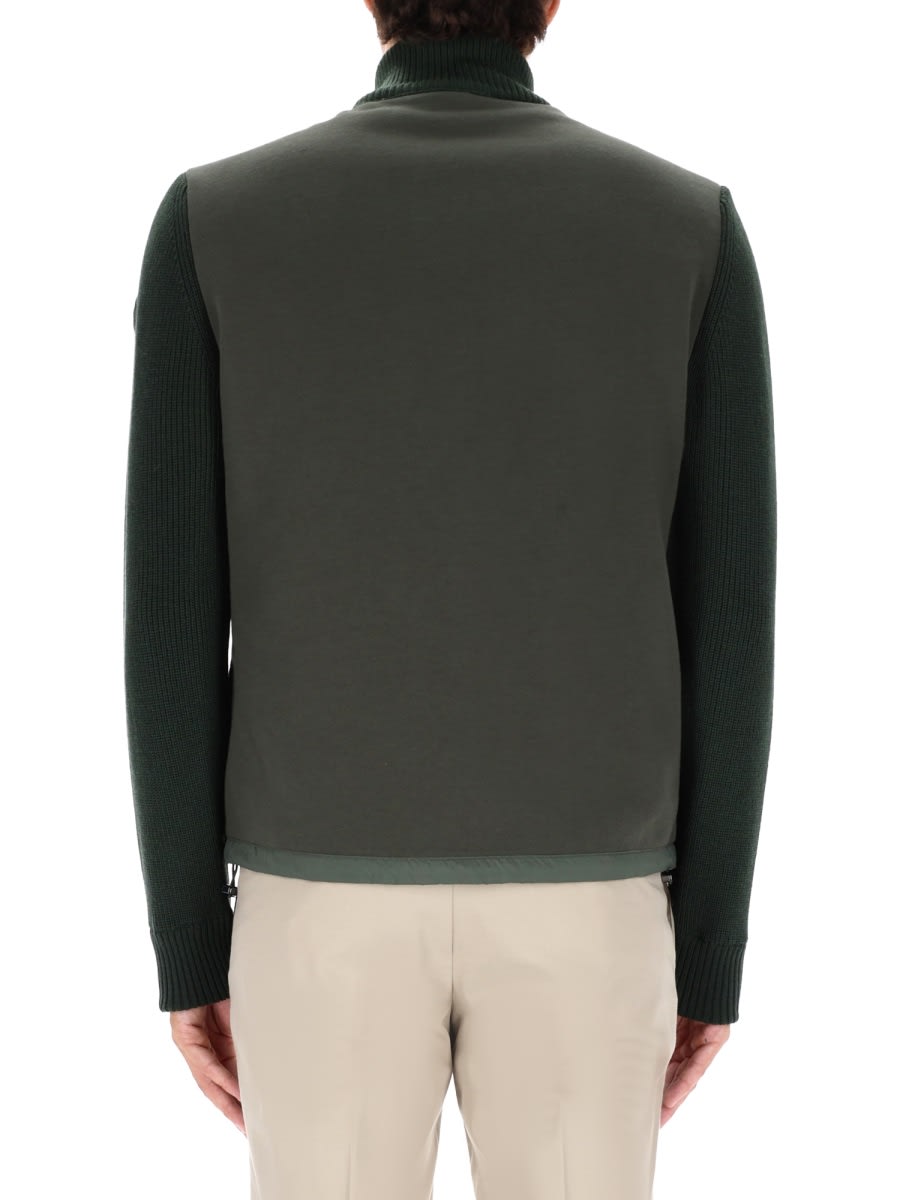 Colmar Hybrid Jacket With Knitted Sleeves In Green