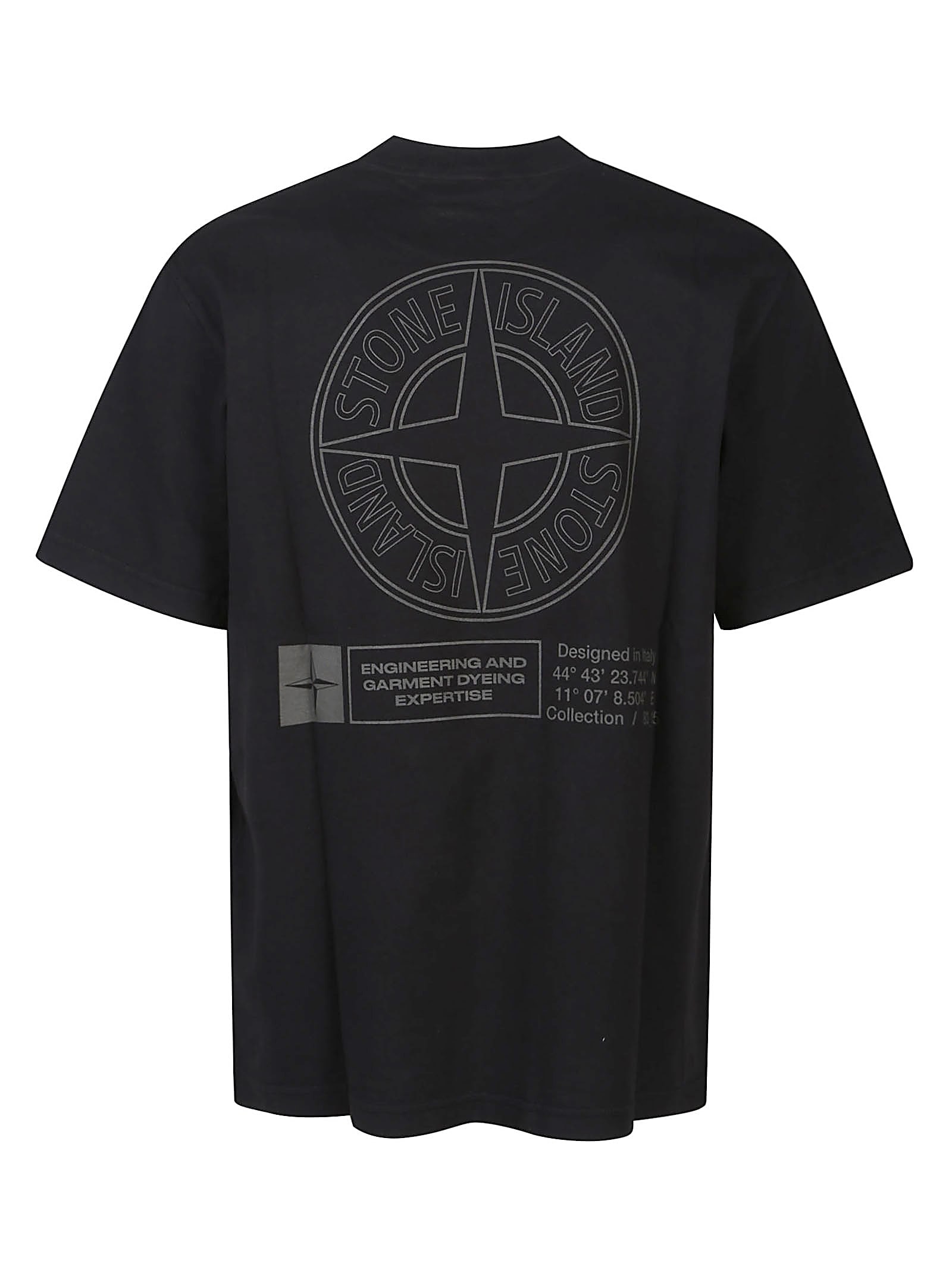 Stone Island Logo-embroidered Cotton T-shirt In Black