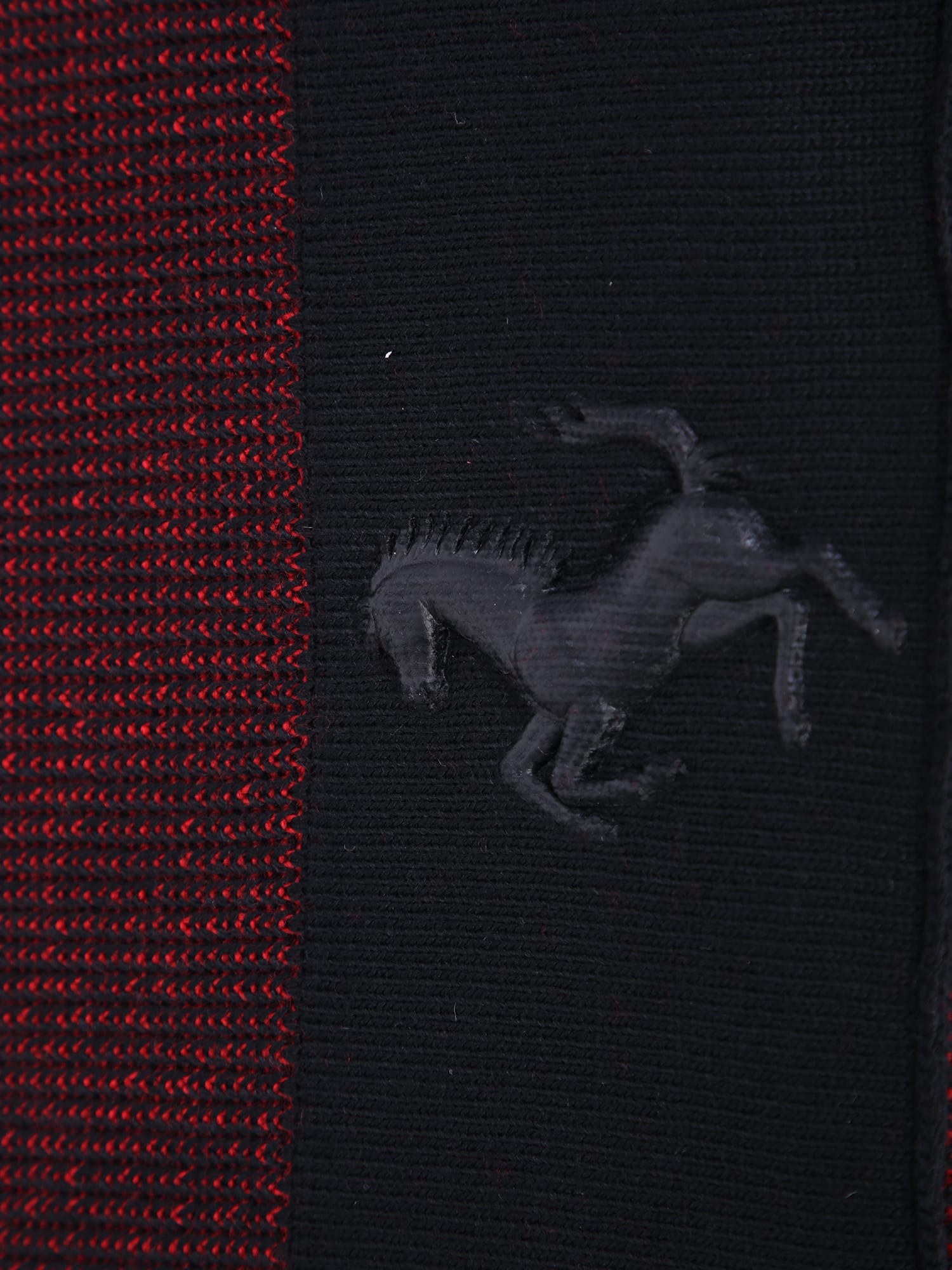 Shop Ferrari Knitted Scarf In Black