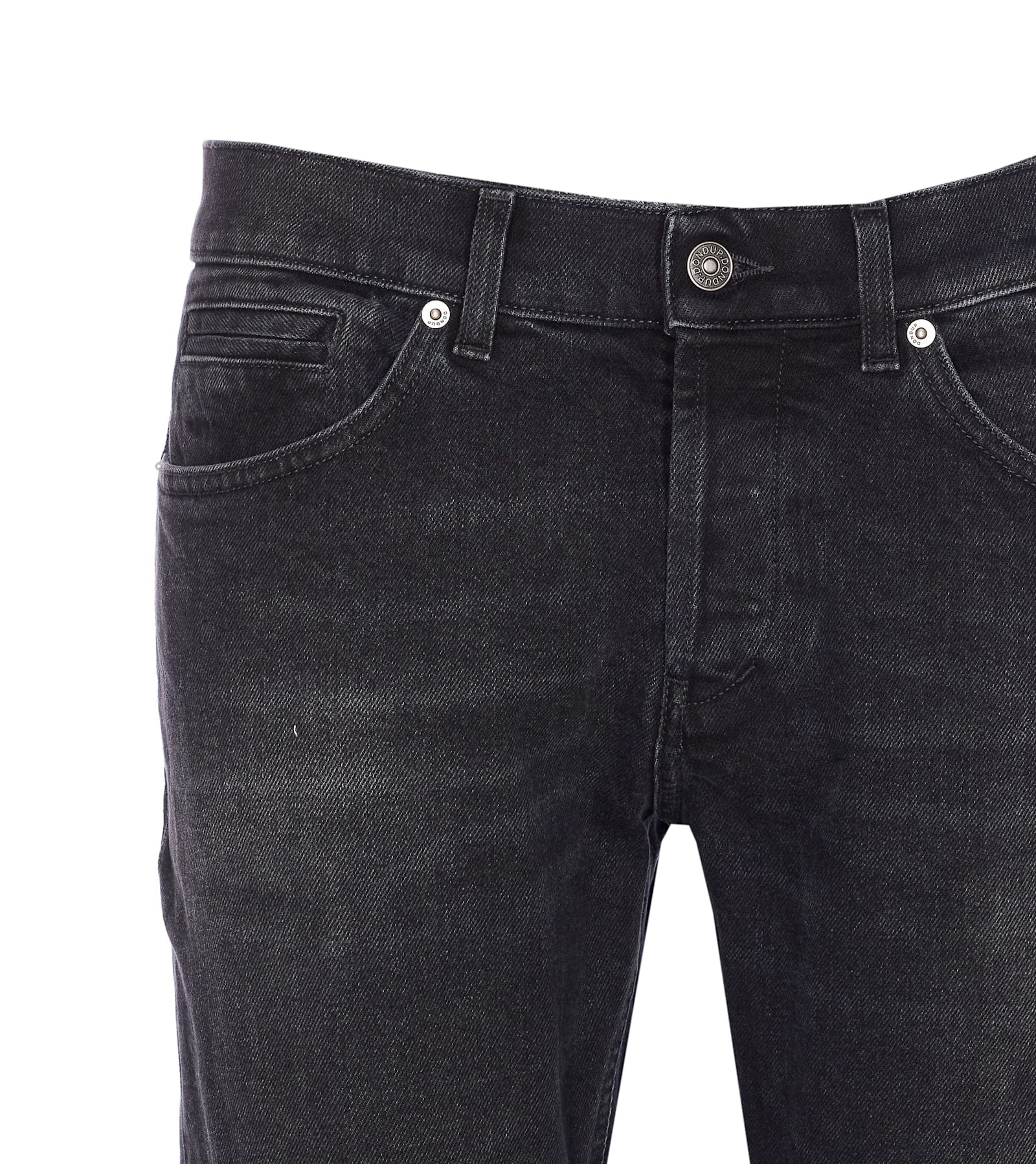 Dondup Straight Leg Jeans Featuring Five Pockets In Black