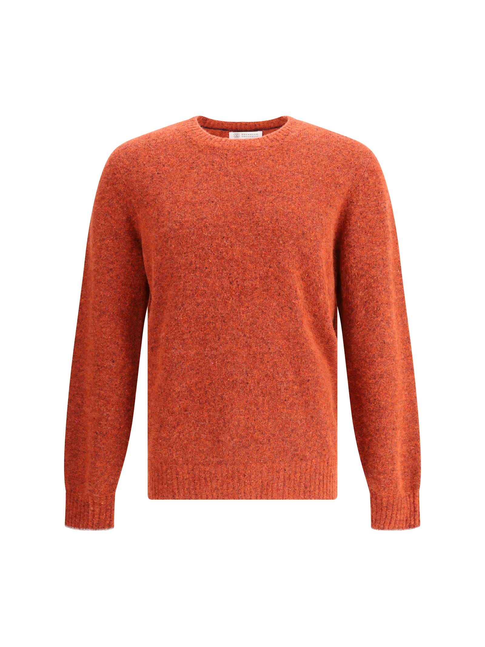 Brunello Cucinelli Long-sleeved Cashmere Sweater In Orange