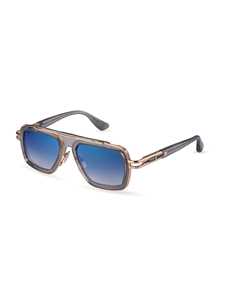 Dita Lxn-evo Navigator Sunglasses In Blue Swirl_yellow Gold