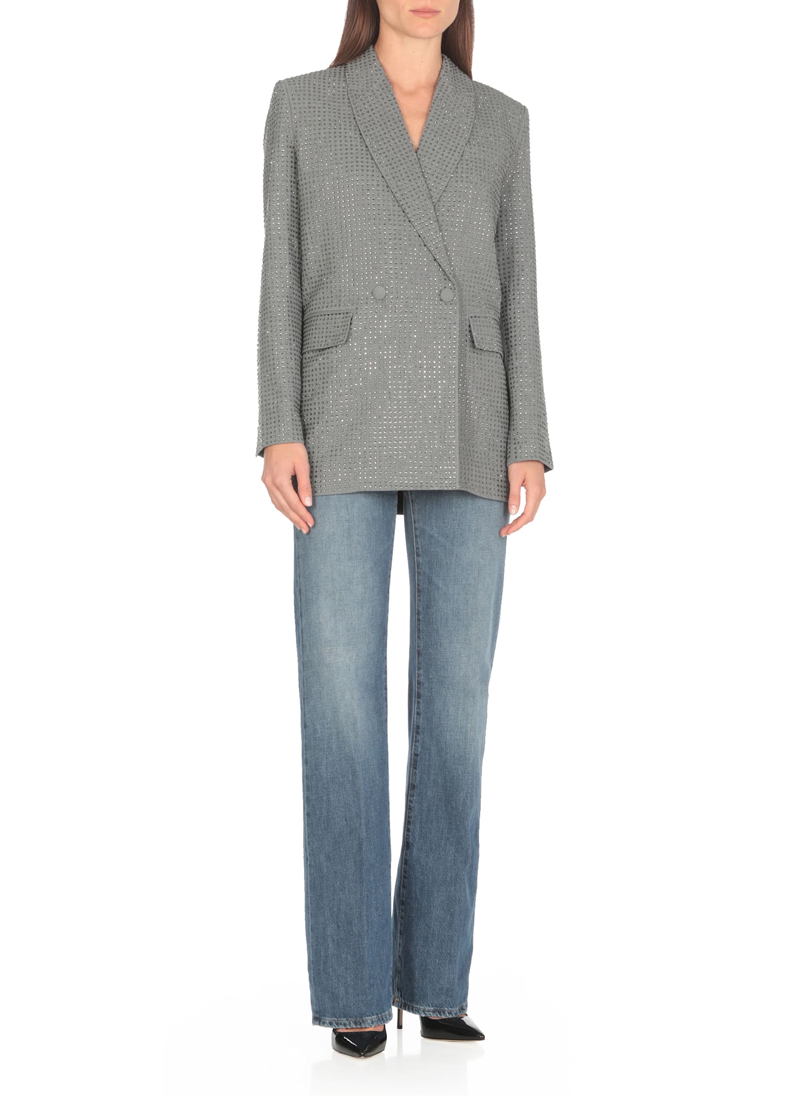 Shop Pinko Deledda Blazer In Grey