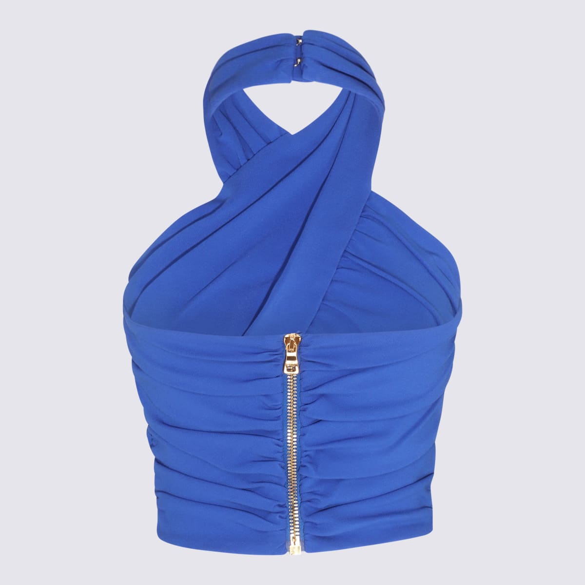 BALMAIN BLUE VISCOSE BLEND TOP