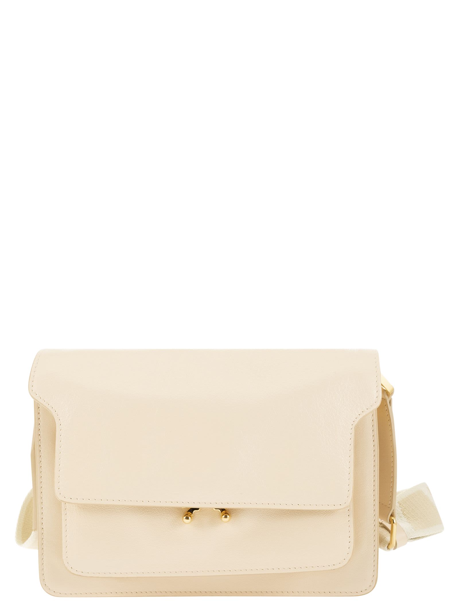 Shop Marni Trunk Soft - Medium Shoulder Bag In Cream