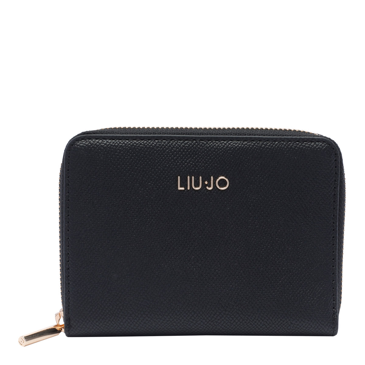 Shop Liu •jo Logo Zip Wallet In Black