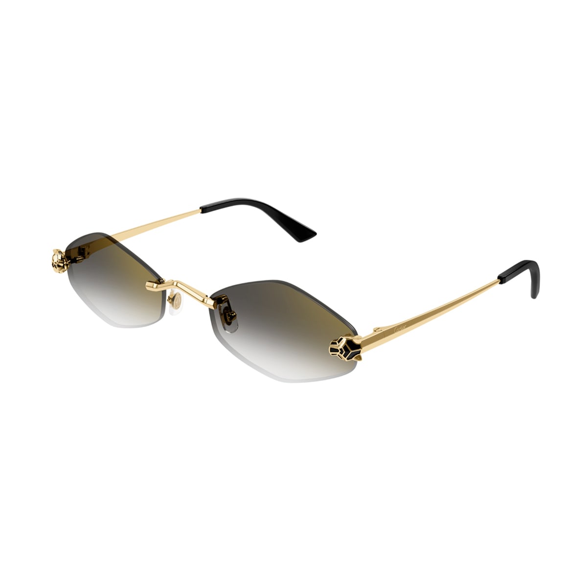 Cartier Ct0433s Panthère De  001 Gold Sunglasses In Multi